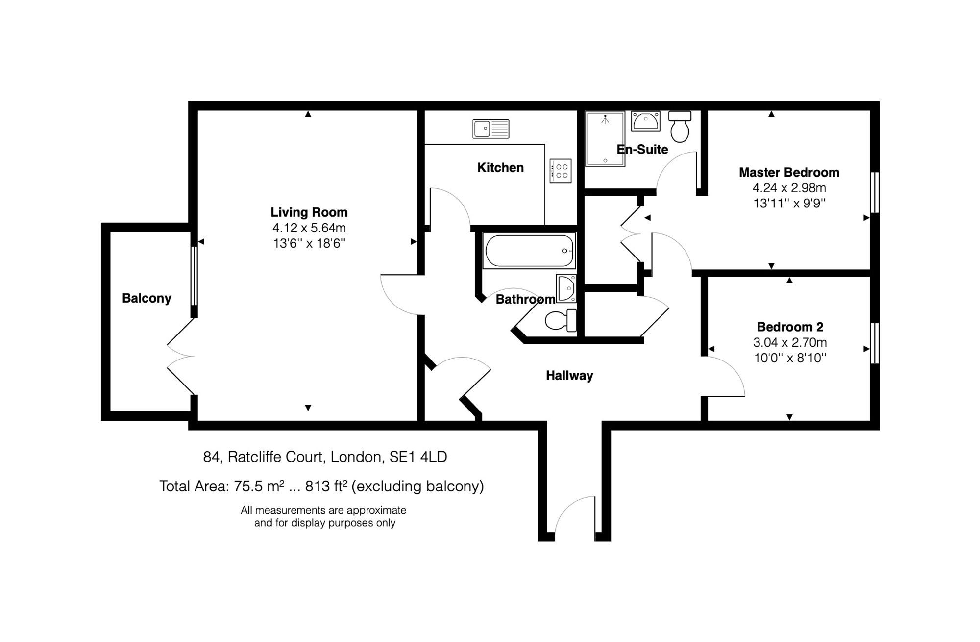Flat 84, Ratcliffe Court Great Dover Street, London floorplan