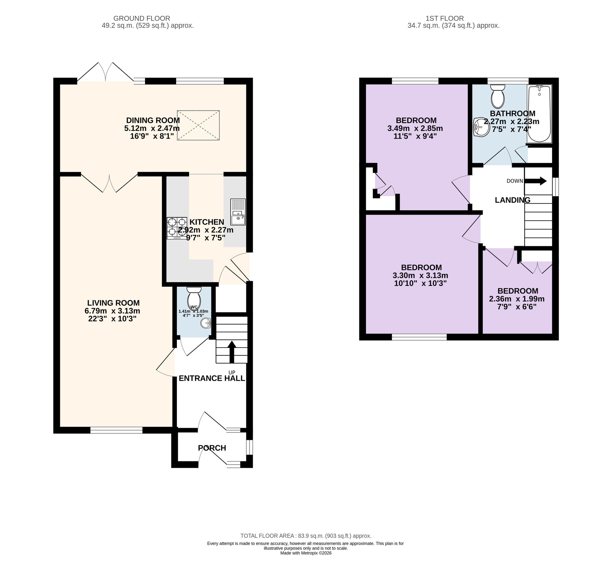10 Halfpenny Lane, Preston floorplan