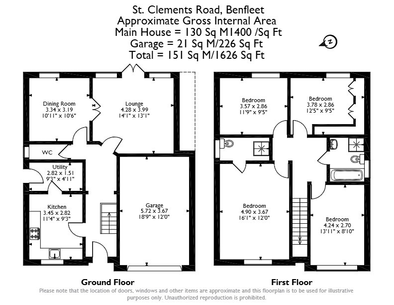 45, St Clements Road,
South Benfleet, St Clements Road, Essex, floorplan