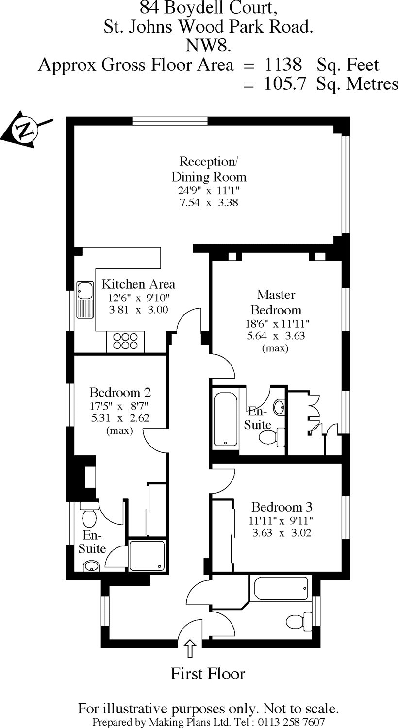 3 Bedrooms Flat to rent in Boydell Court, St John's Wood Park, London NW8