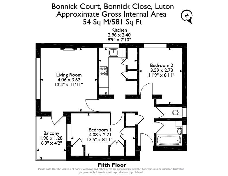 25 Bonnick Court, Bonnick Close, Bonnick Close, Luton floorplan