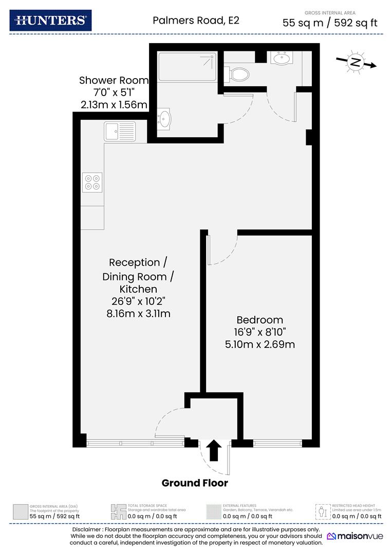 Palmers Road, London floorplan