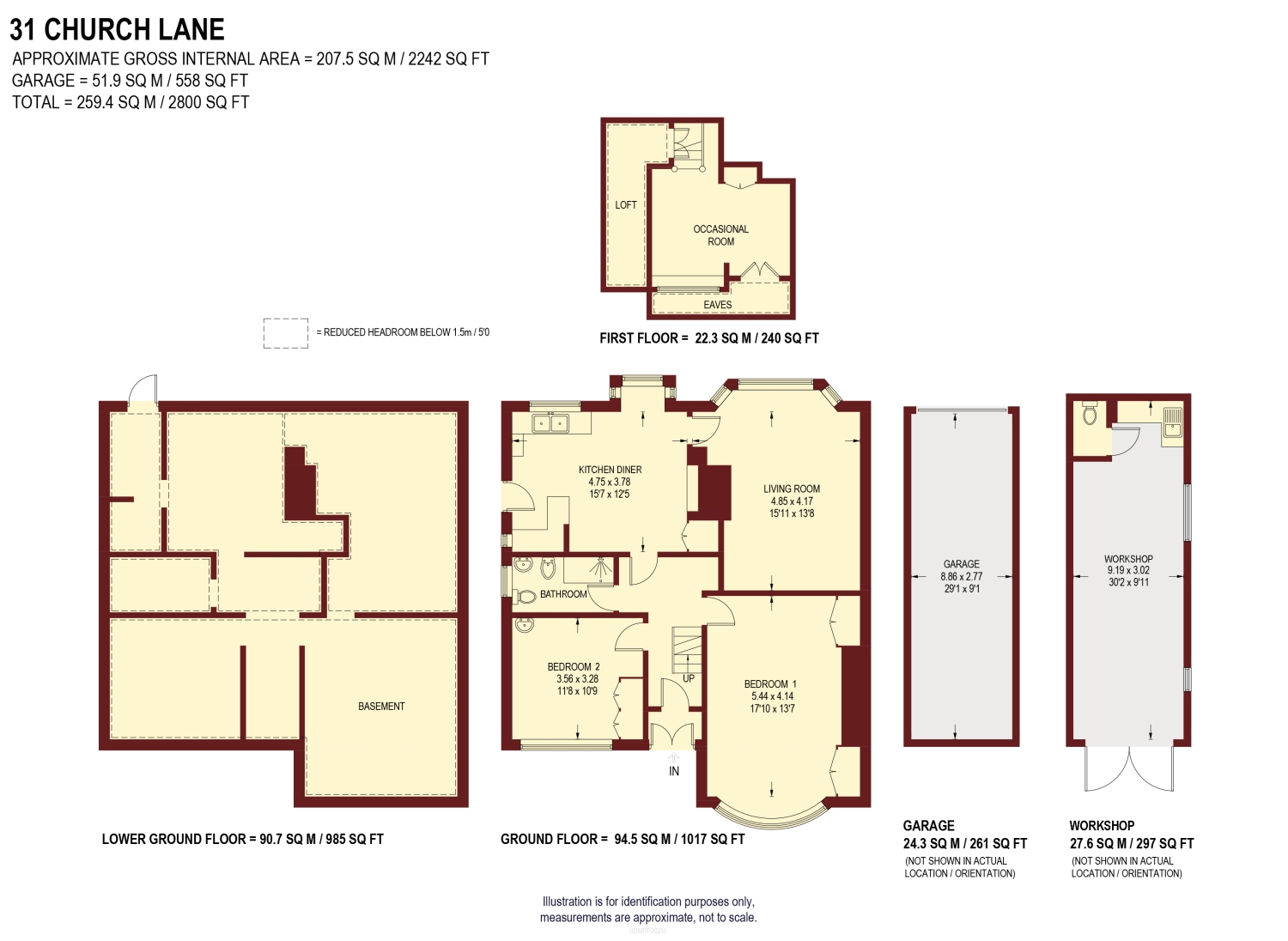 31, Church Lane, Sheffield floorplan