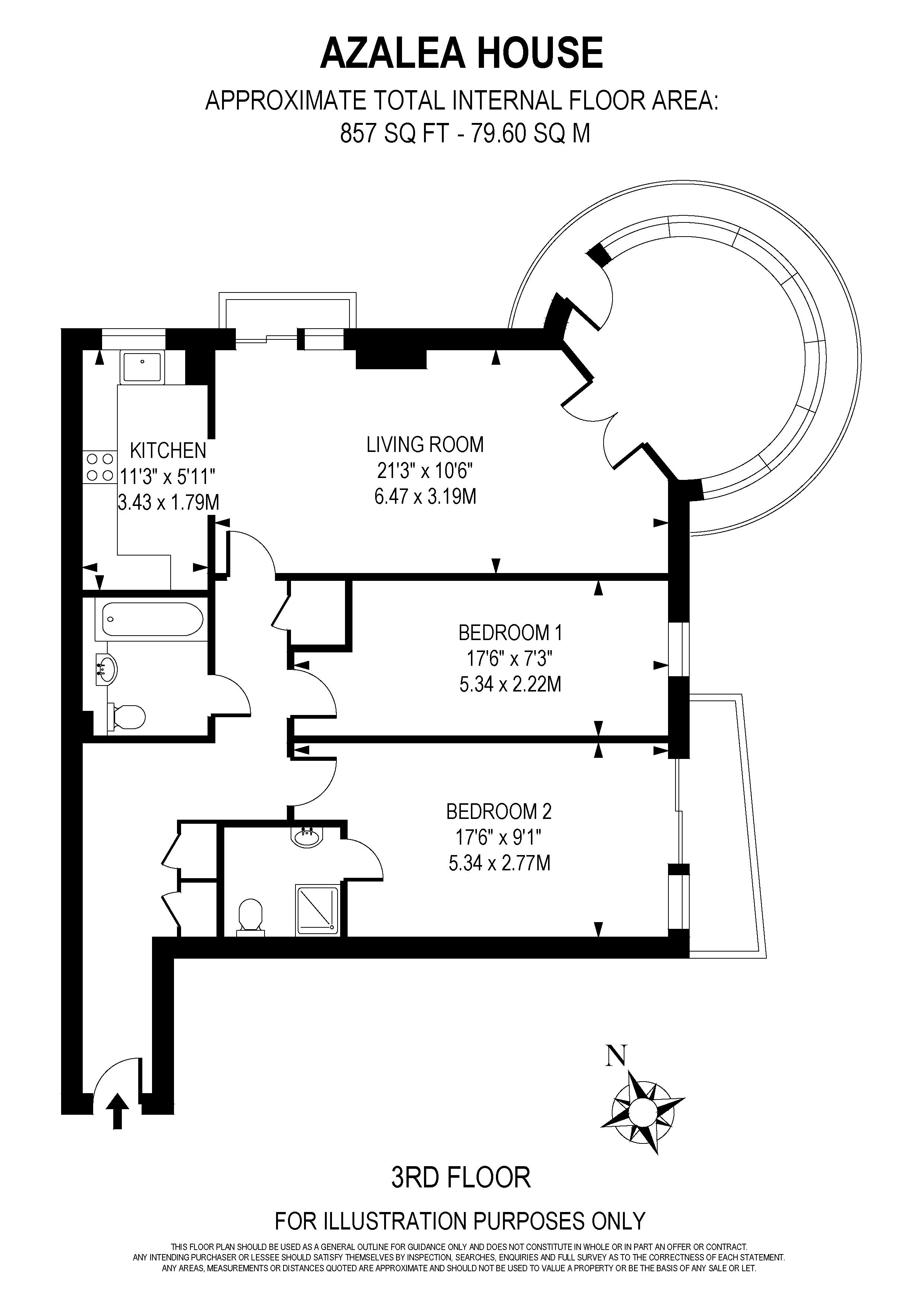 17 Azalea House, Bedfont Lane, Feltham floorplan