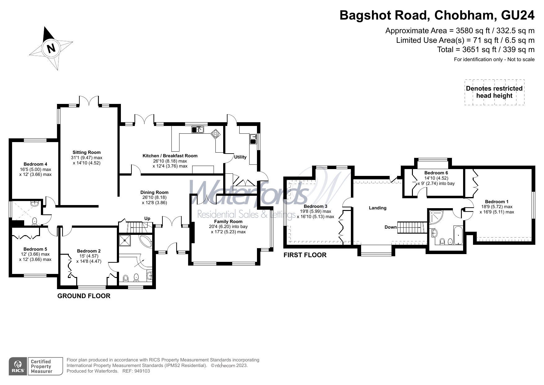Bagshot Road, Chobham, Woking, Surrey GU24, 5 bedroom detached house