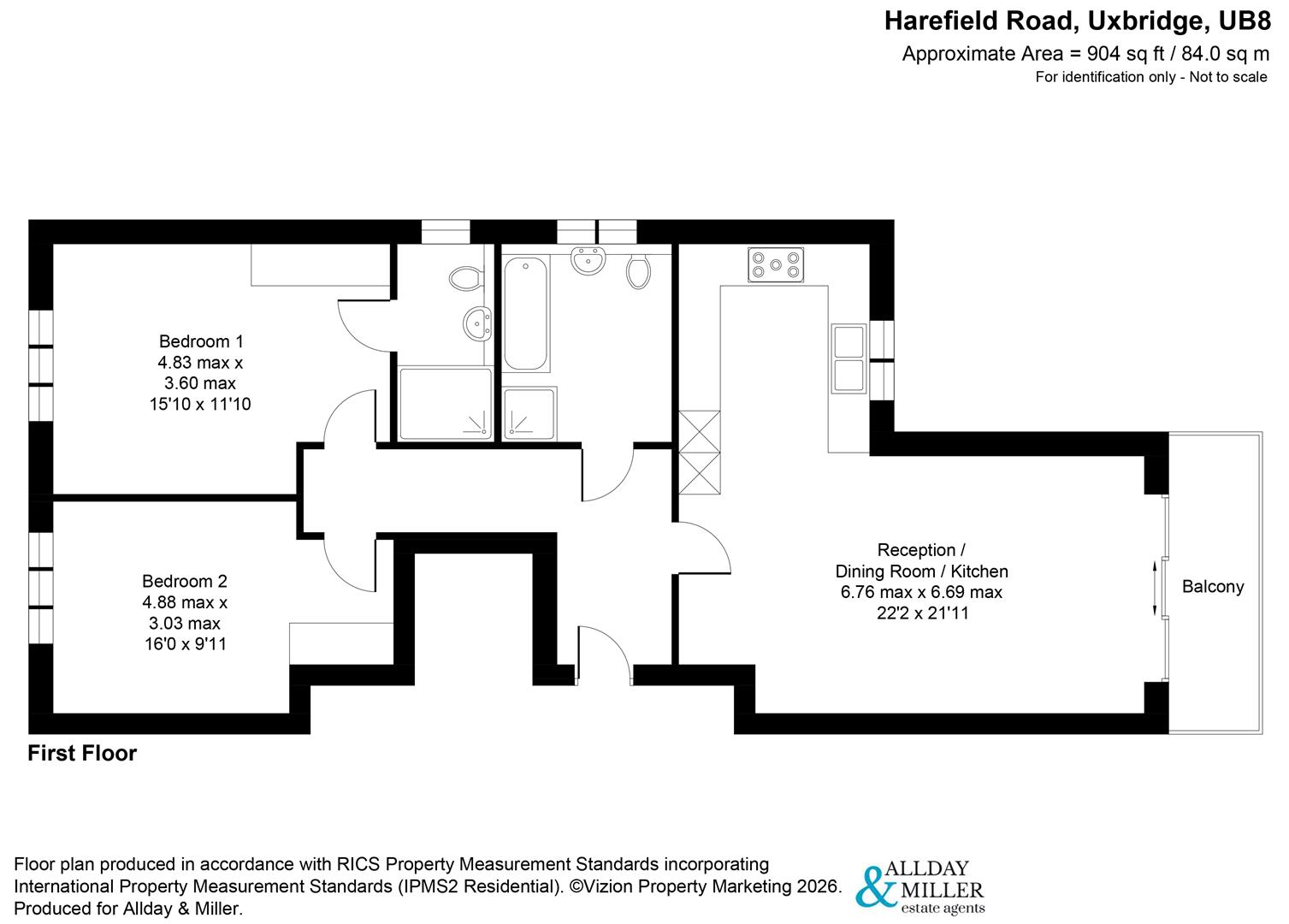 Flat 6 Wixan house, Harefield Road, Uxbridge floorplan