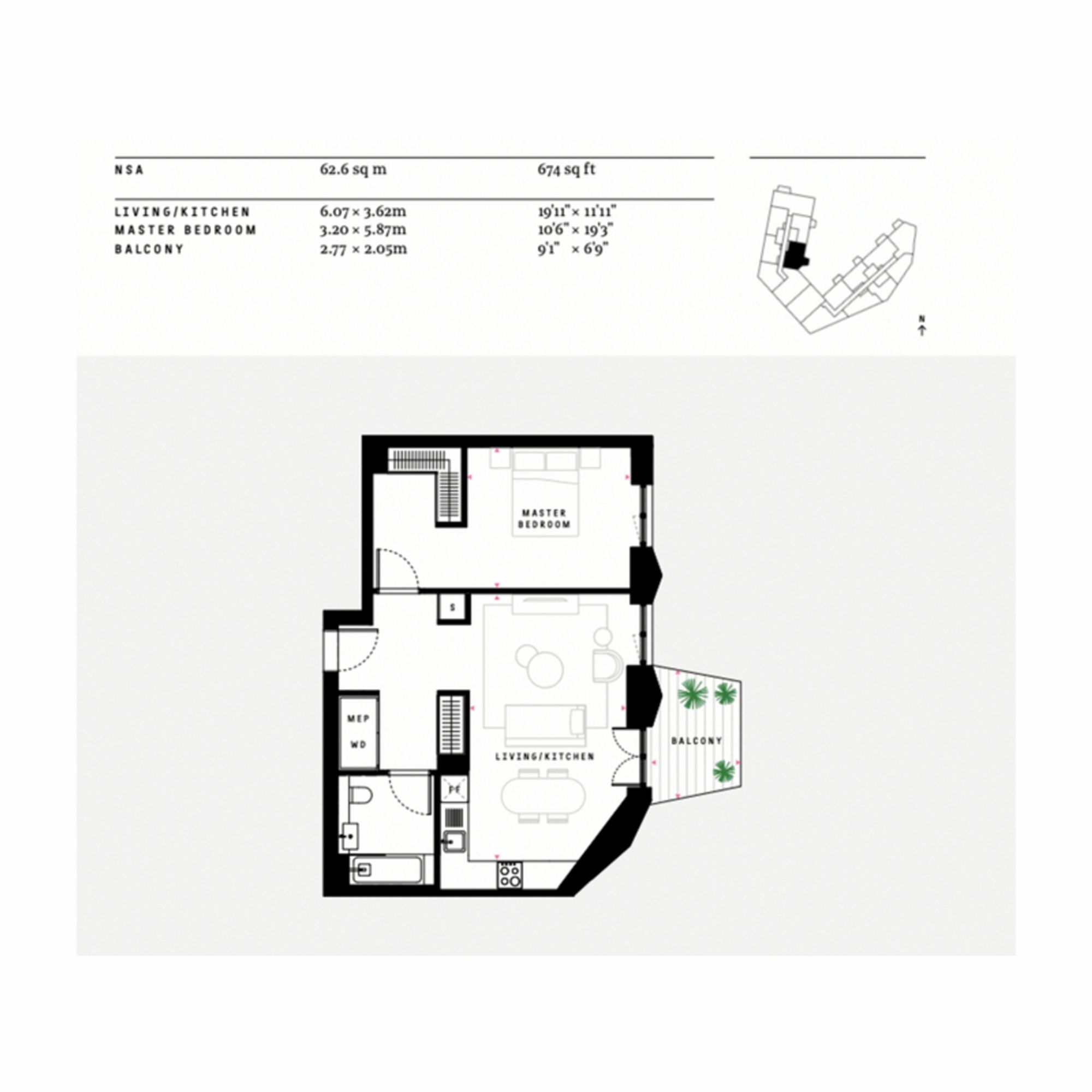 Apt W41, East Apartments, London floorplan