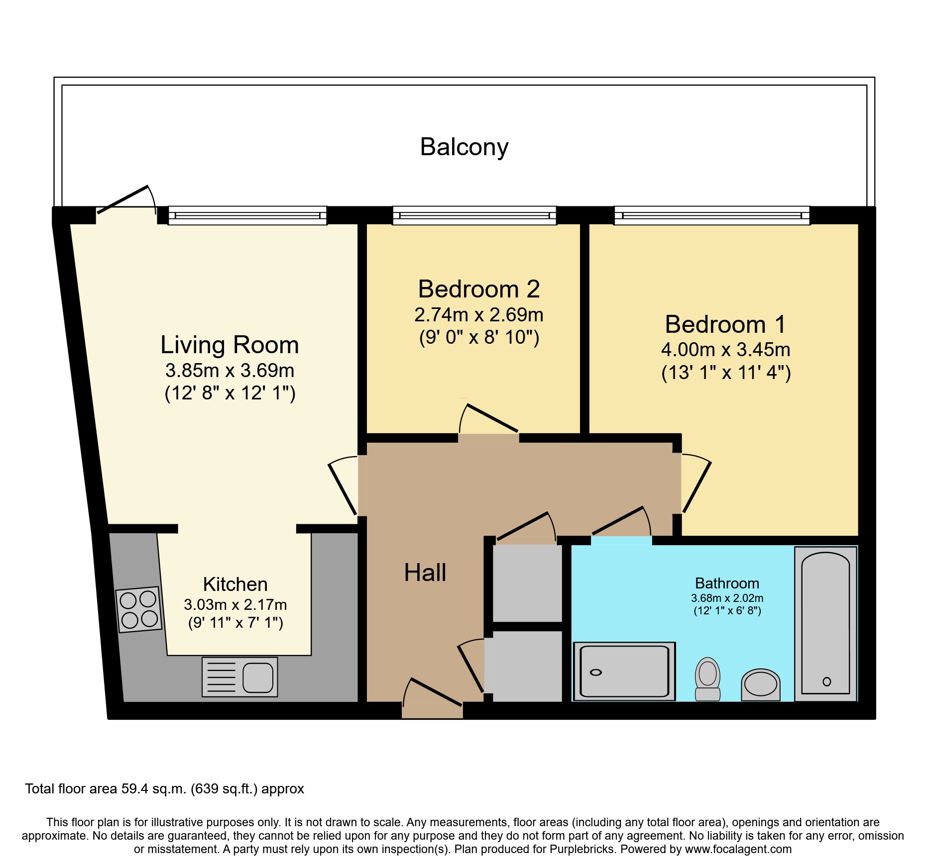 Apartment 41, 2 Langley Walk, Birmingham floorplan