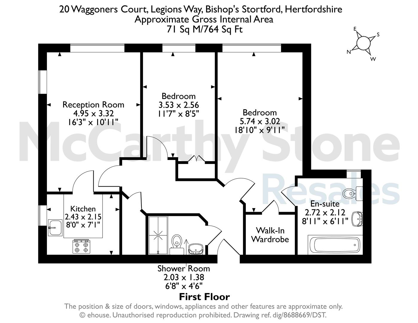20 Waggoners Court, Legions Way, Bishop's Stortford floorplan