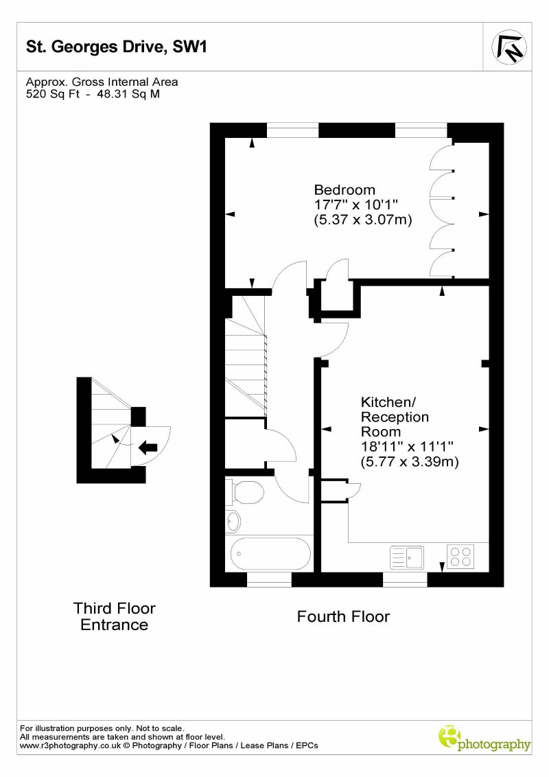 55, St George's Drive, London floorplan