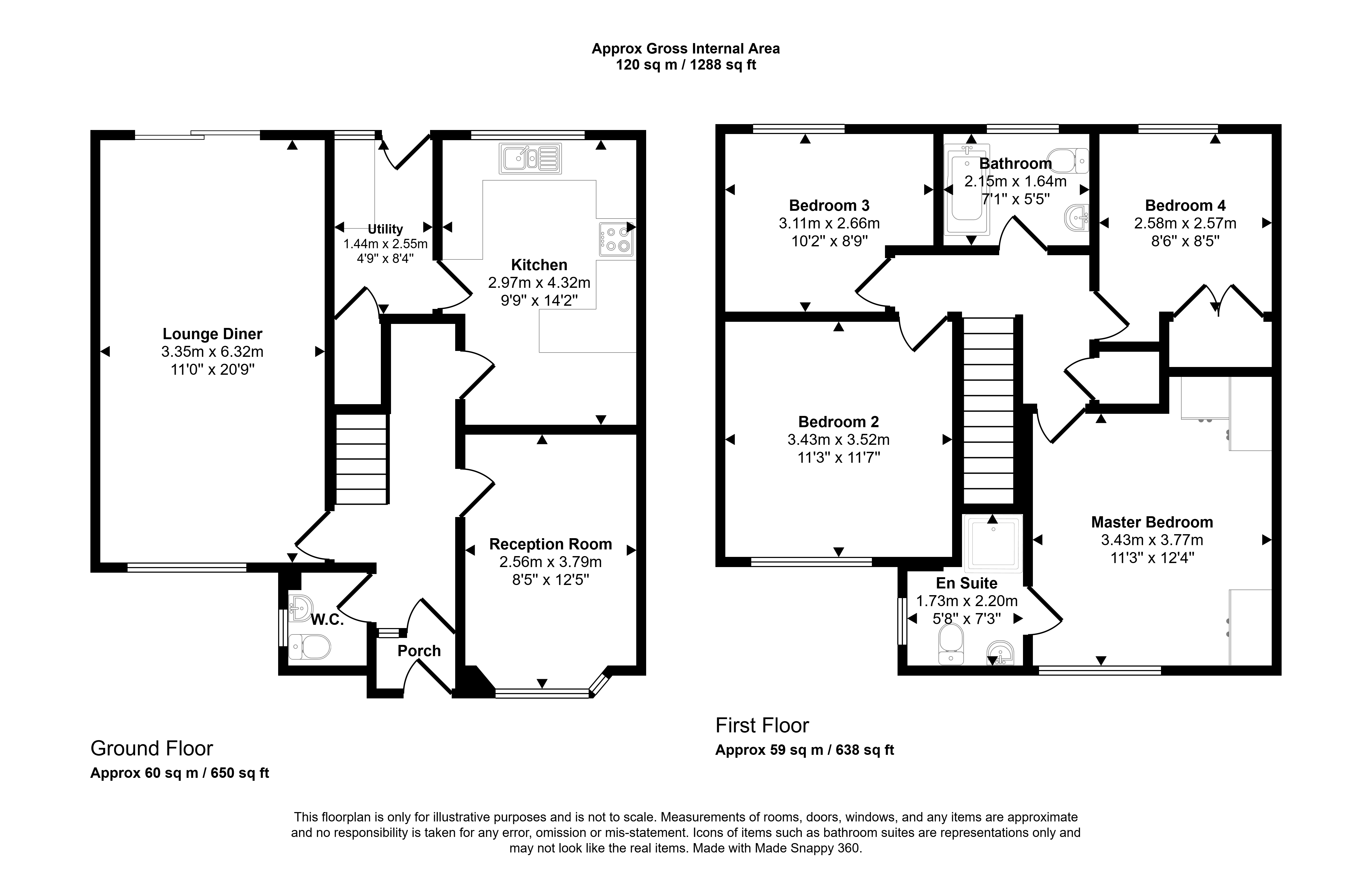185, Abbots Way, North Shields floorplan