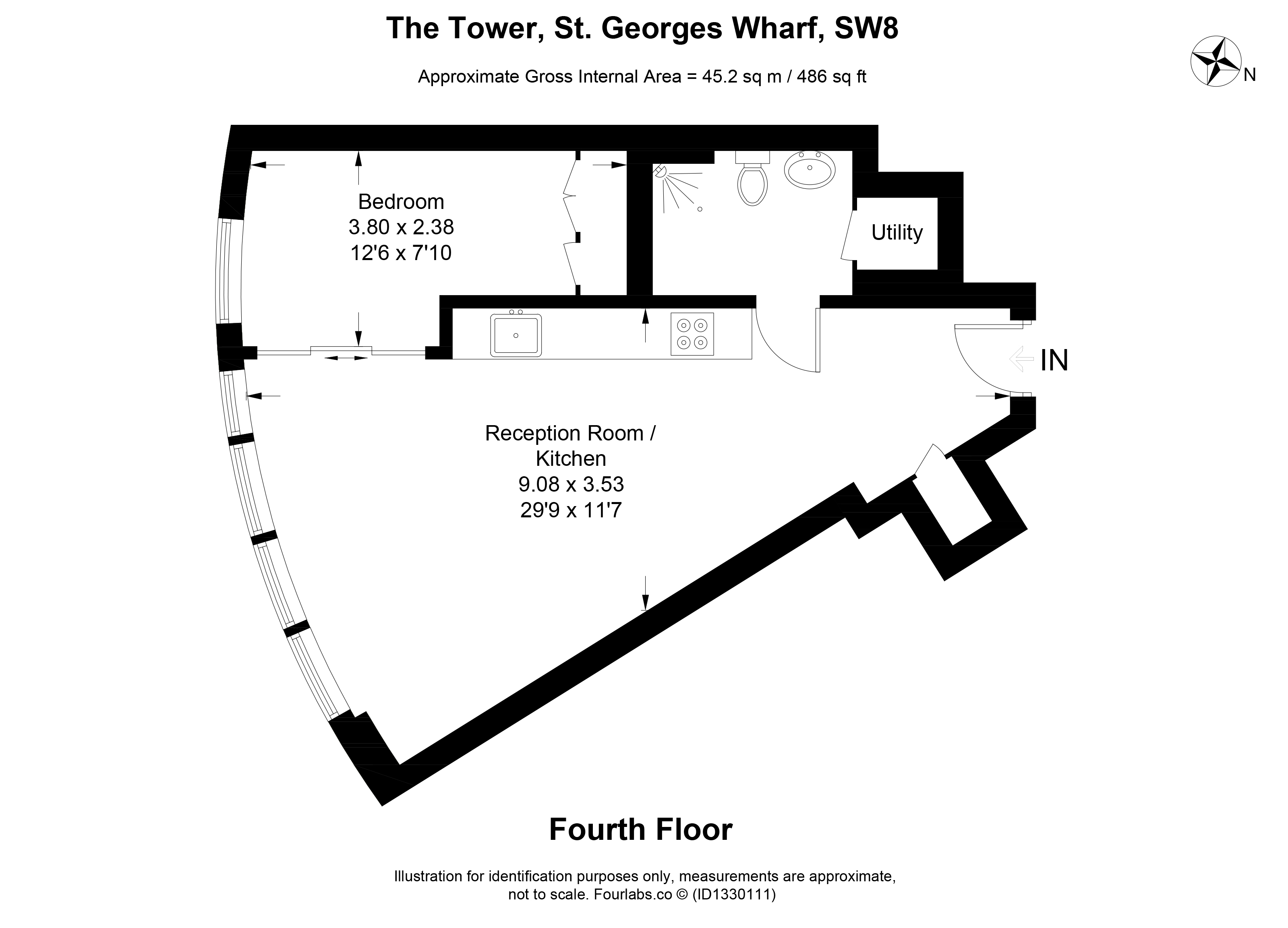 Apartment 201, The Tower, 1, St. George Wharf, London floorplan