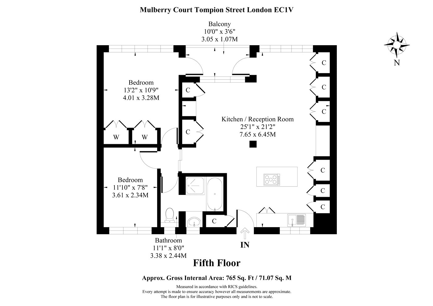 Flat 34, Mulberry Court,, Tompion Street, London floorplan