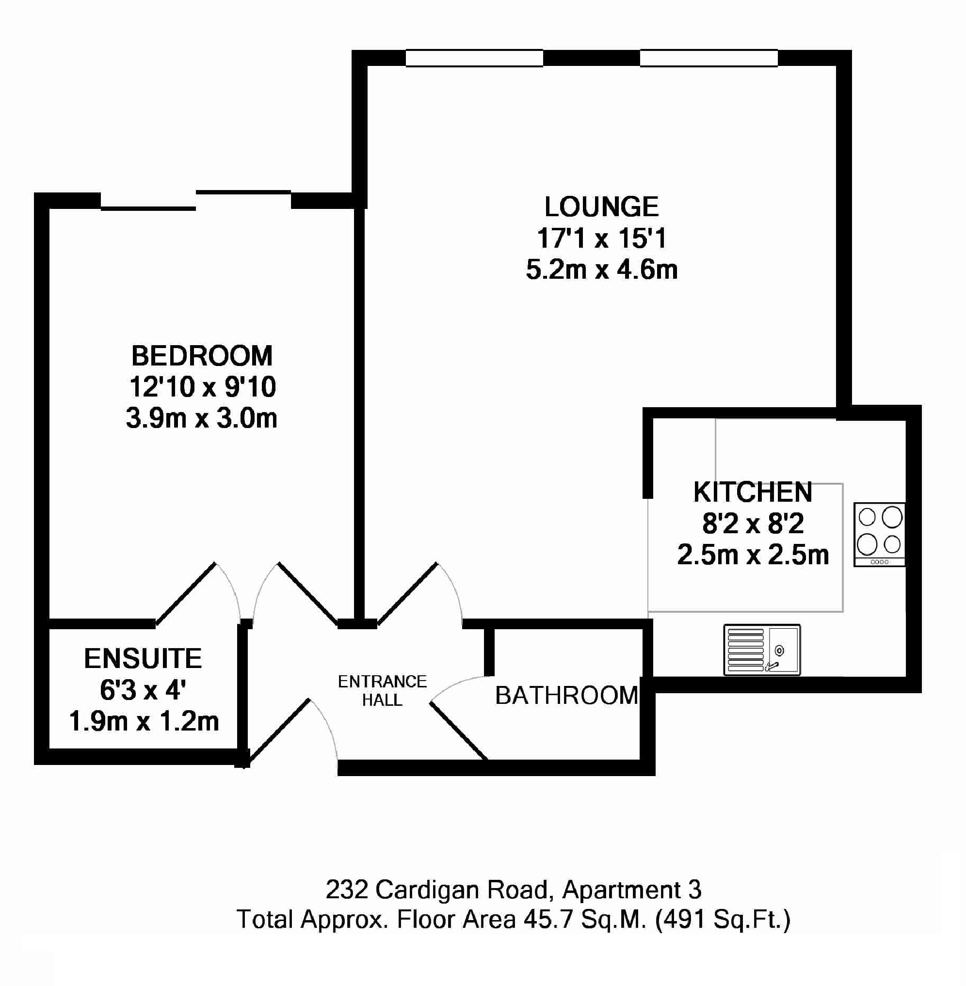 1 Bedrooms Flat to rent in Flat 3, The Embankment, 232 Cardigan Road, Headingley LS6