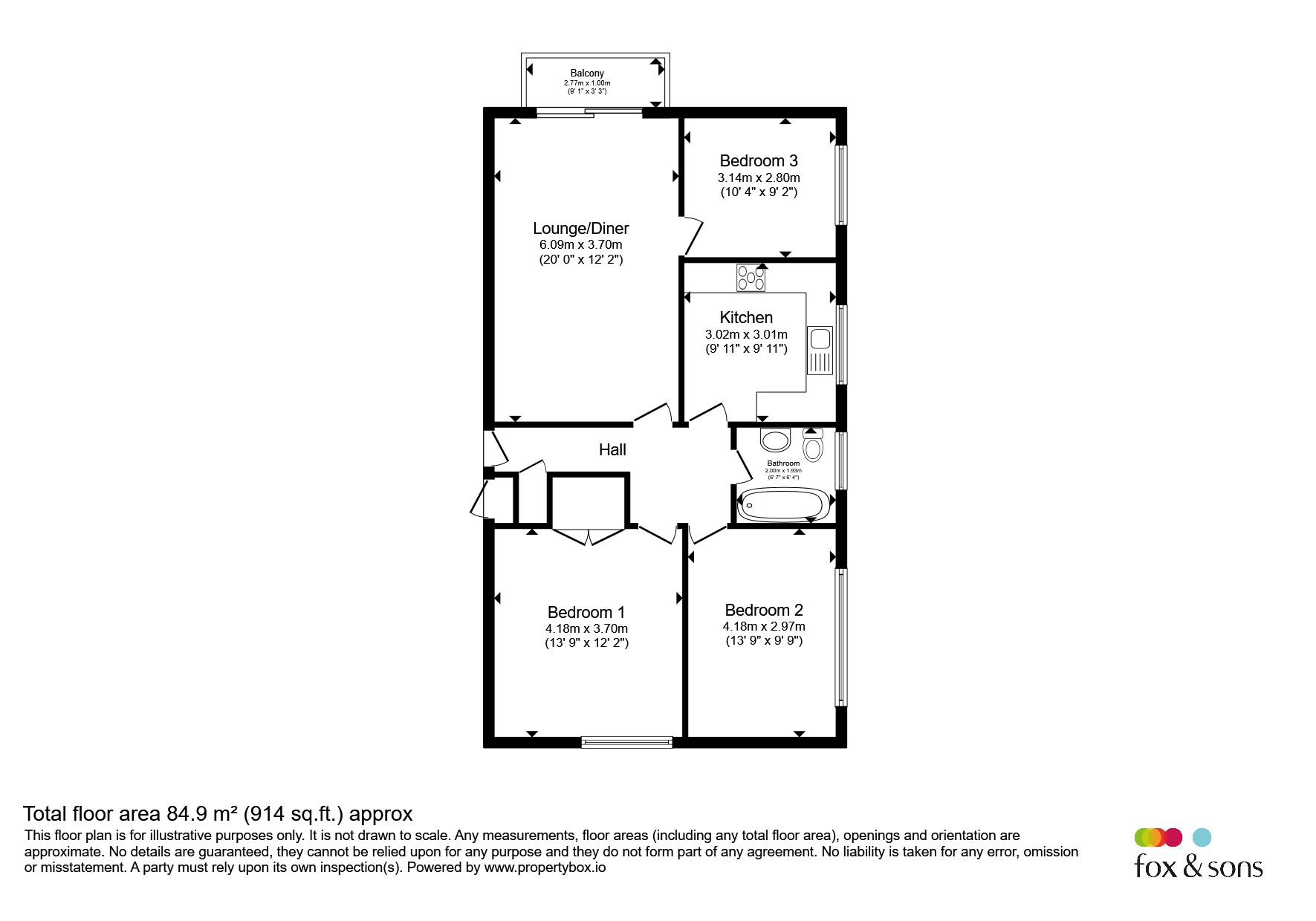 Flat 6, Woburn Court, Richmond Road, Worthing floorplan