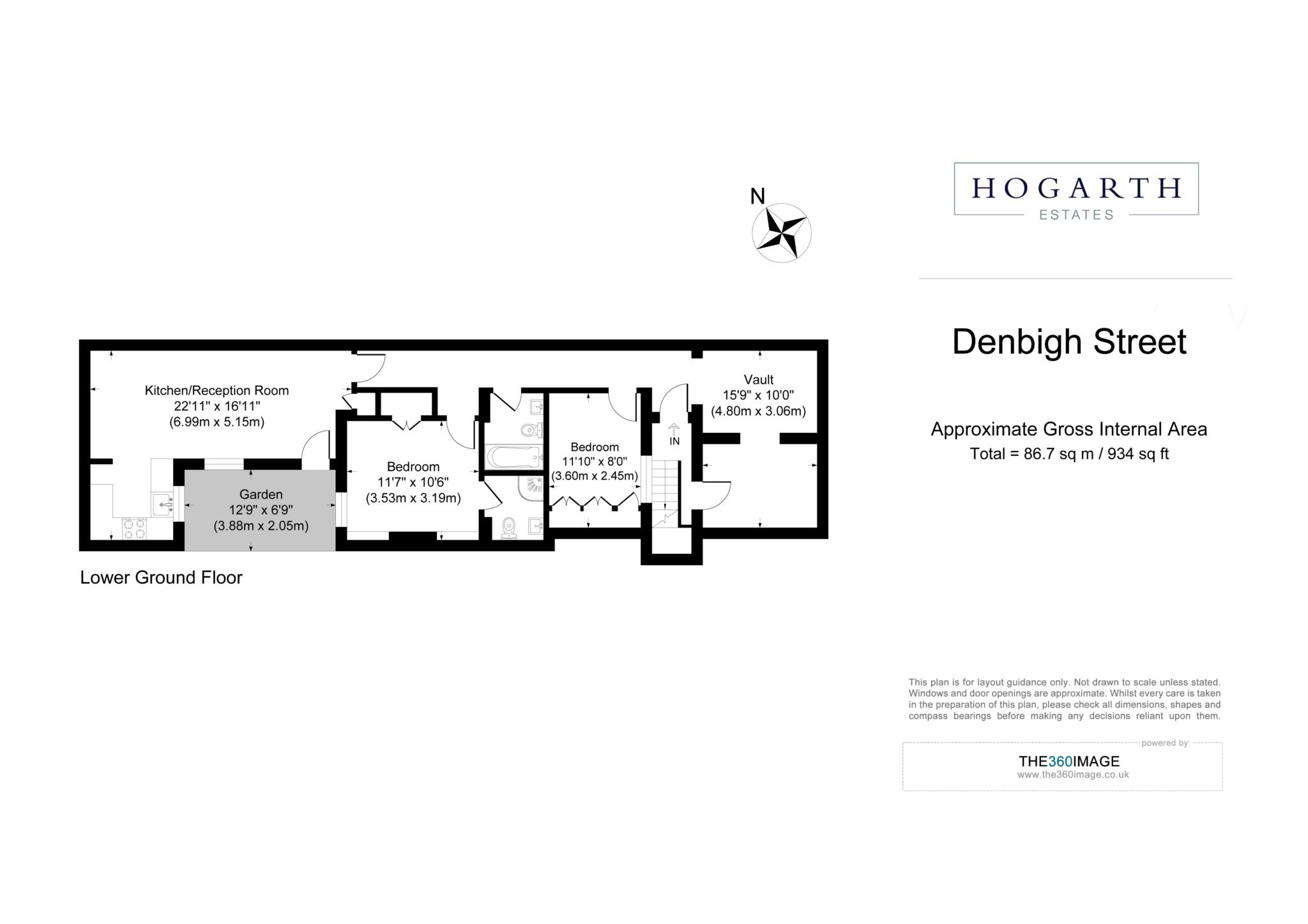Lower Ground Floor (Flat 1), Denbigh Street, London floorplan