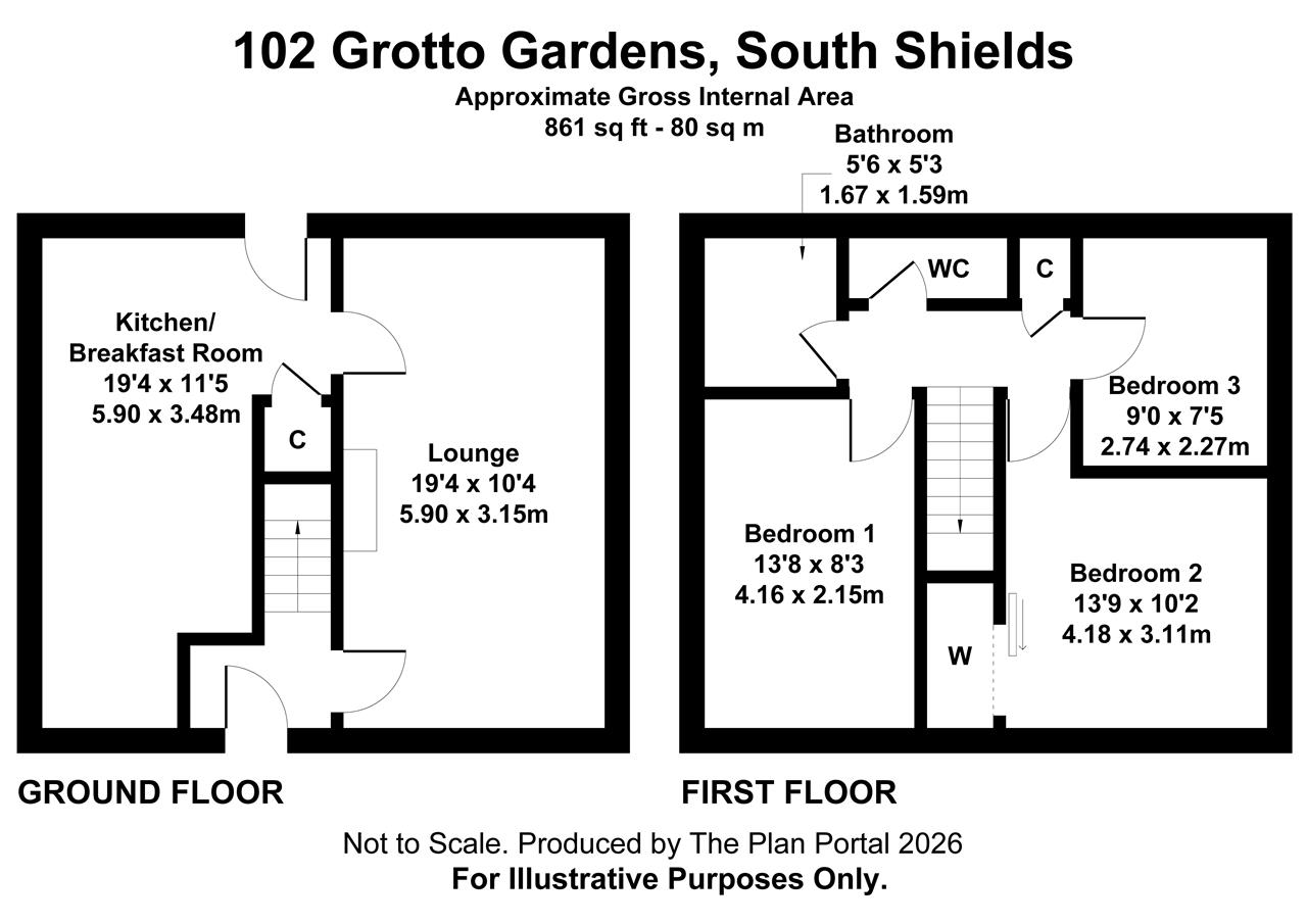 102, Grotto Gardens, South Shields floorplan