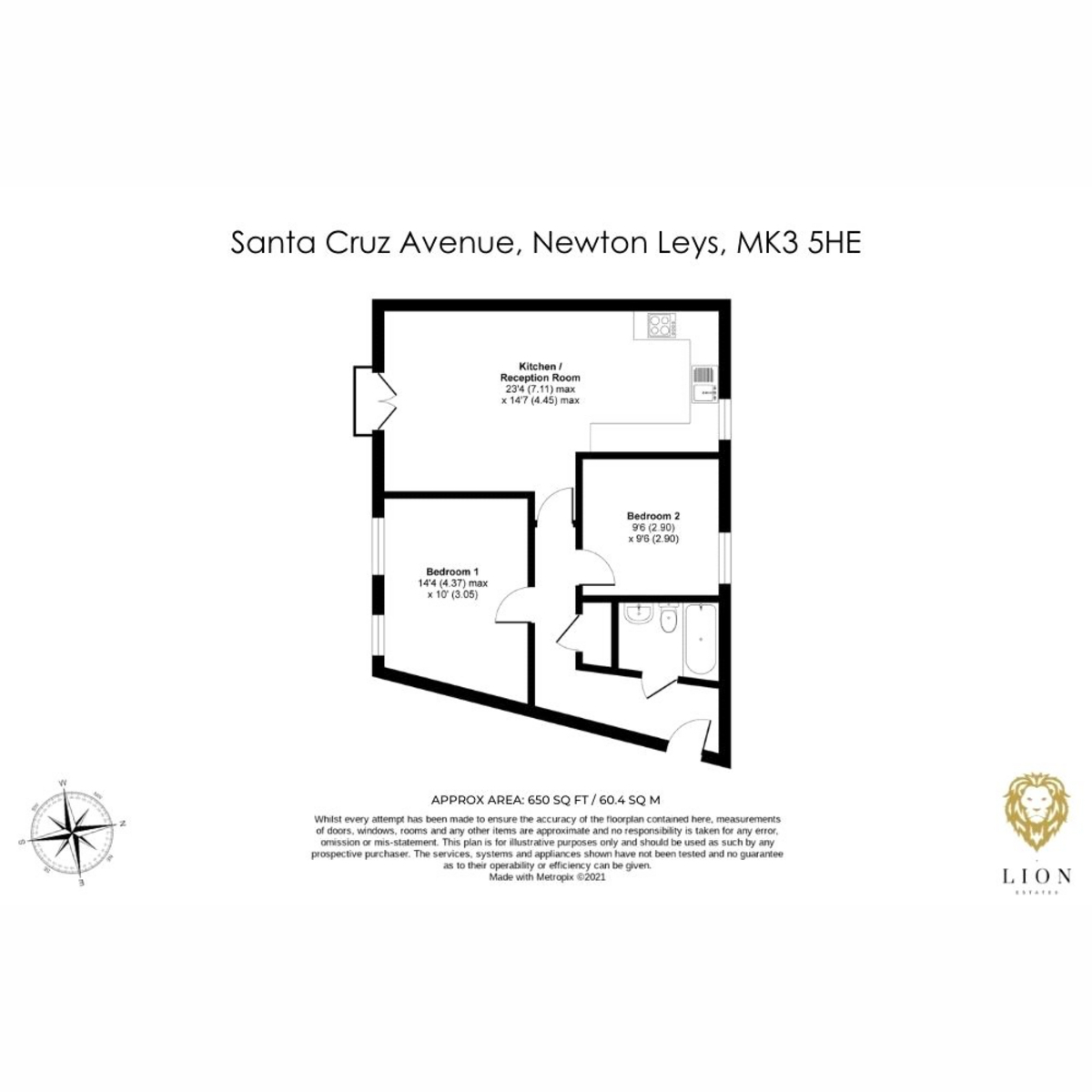 Flat Flat 5, 57, Santa Cruz Avenue, Milton Keynes floorplan