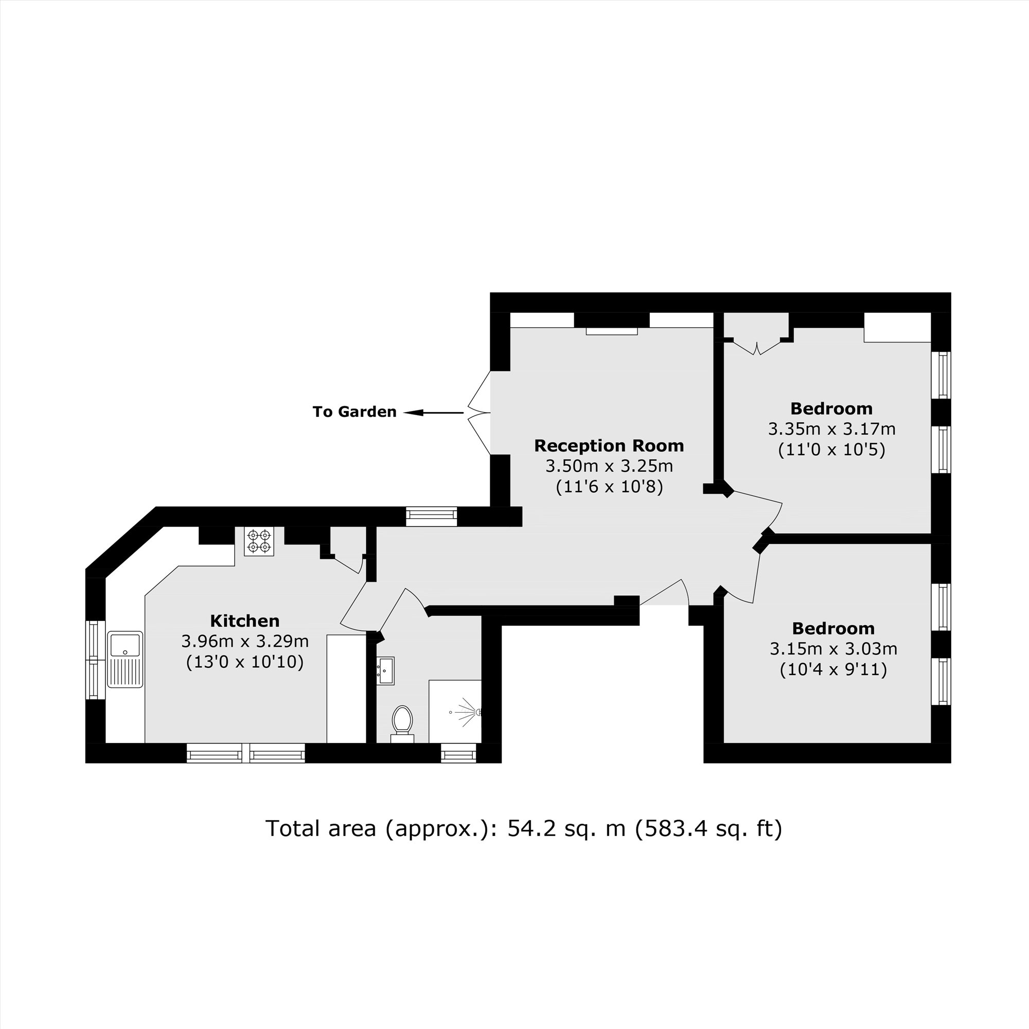 Flat 7, Cleveland House, Hackford Road, London floorplan