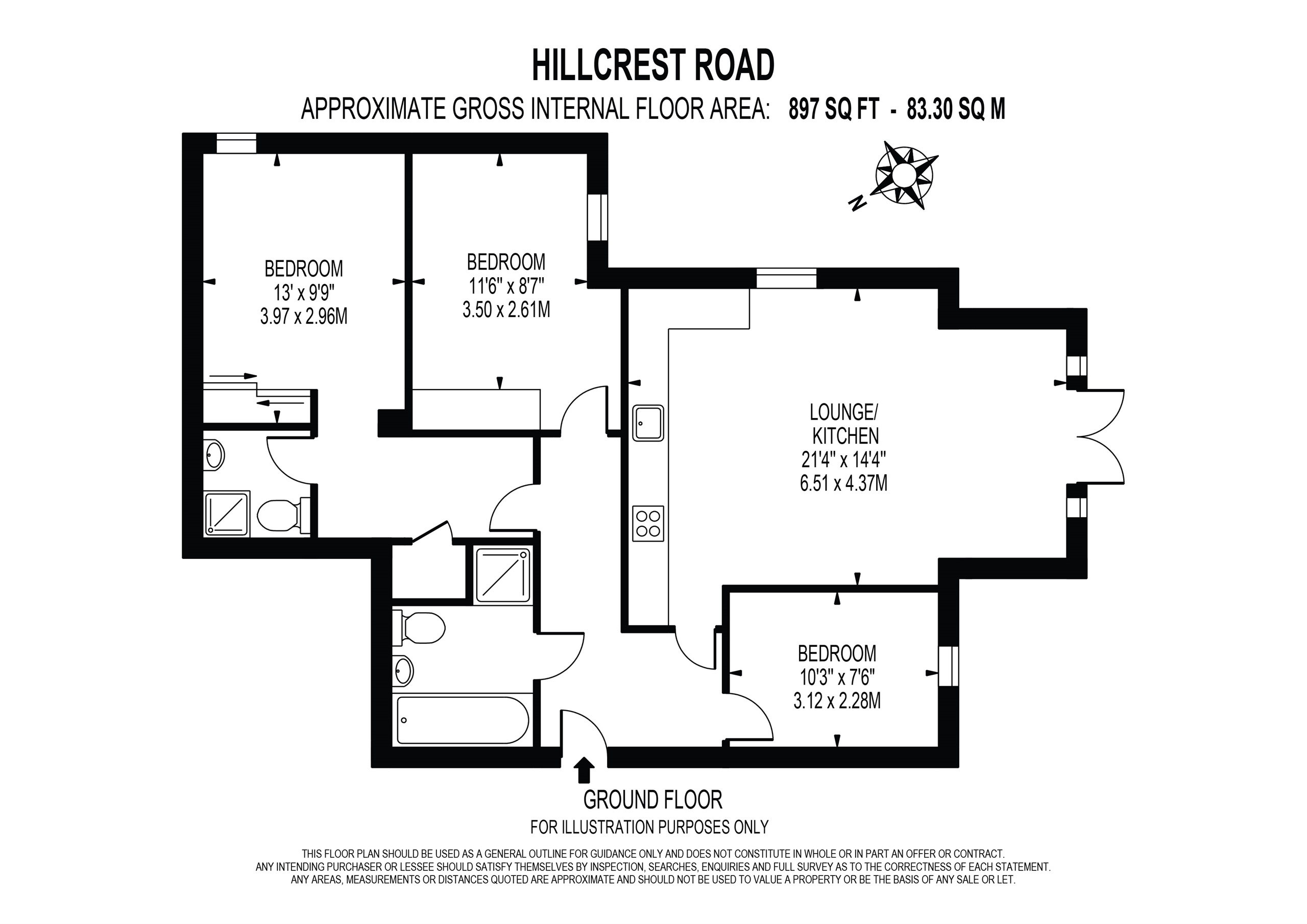 Flat 2, 55, Hillcrest Road, Purley floorplan