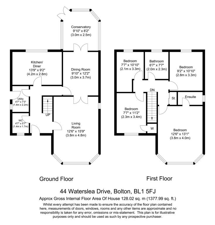 44 Waterslea Drive, Heaton, Bolton BL1 5FJ floorplan