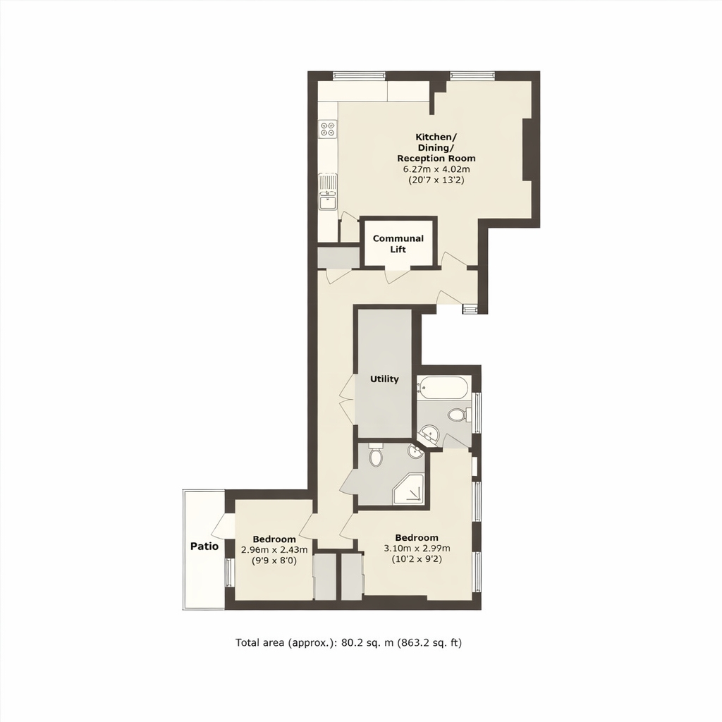 Flat 1, 13, Dorset Street, Marylebone floorplan