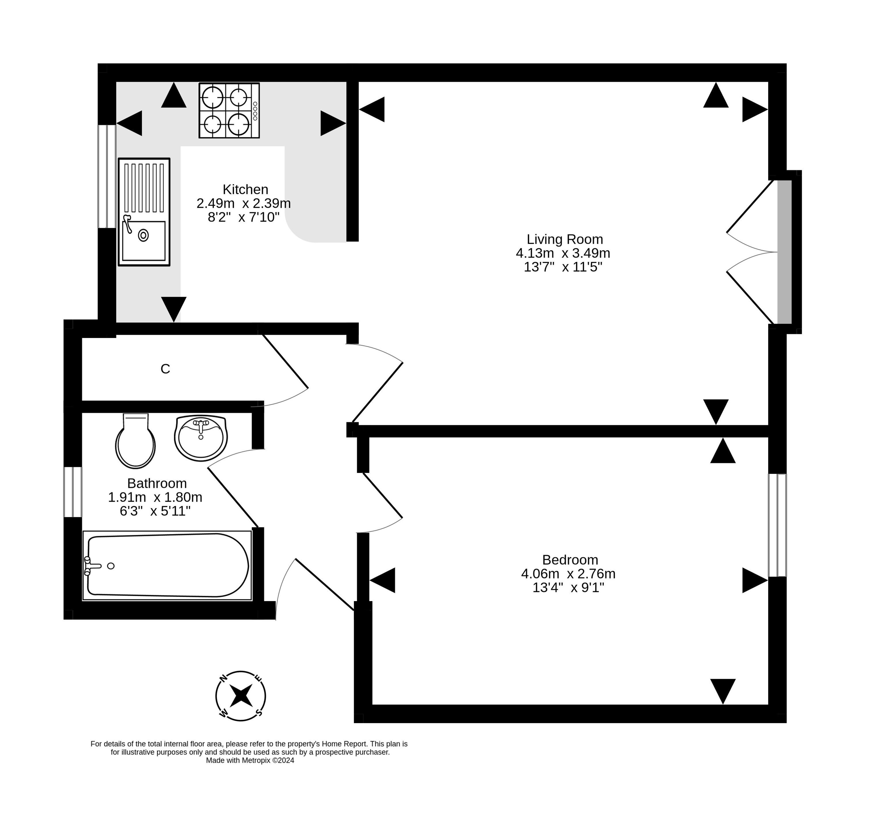 57/4 Balbirnie Place, Roseburn EH12, 1 bedroom flat for sale 66502880