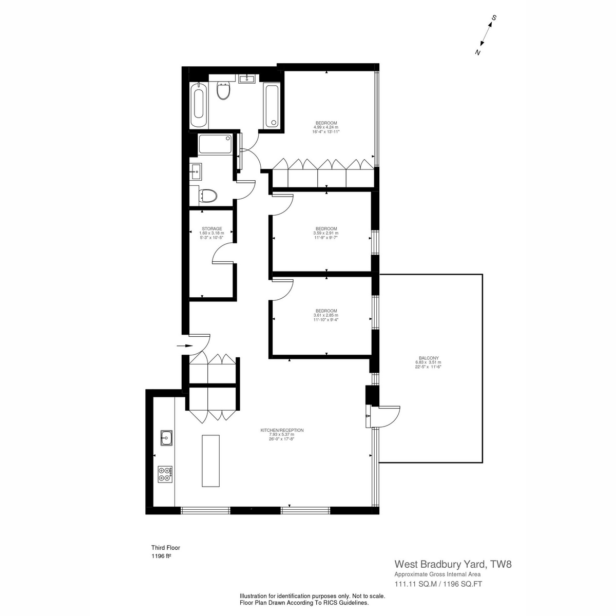 Flat Apartment 94, 1, West Bradbury Yard, Brentford floorplan