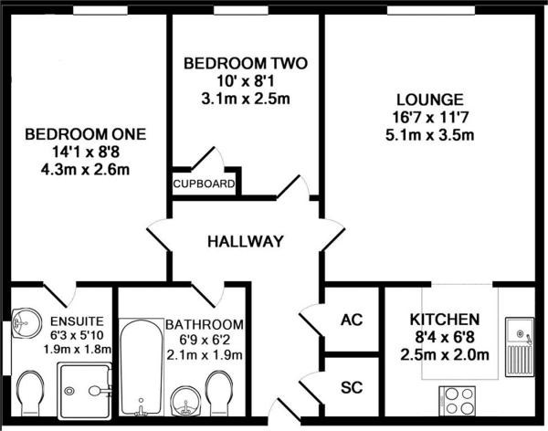 2 Bedrooms Flat for sale in Norton Way North, Letchworth Garden City SG6