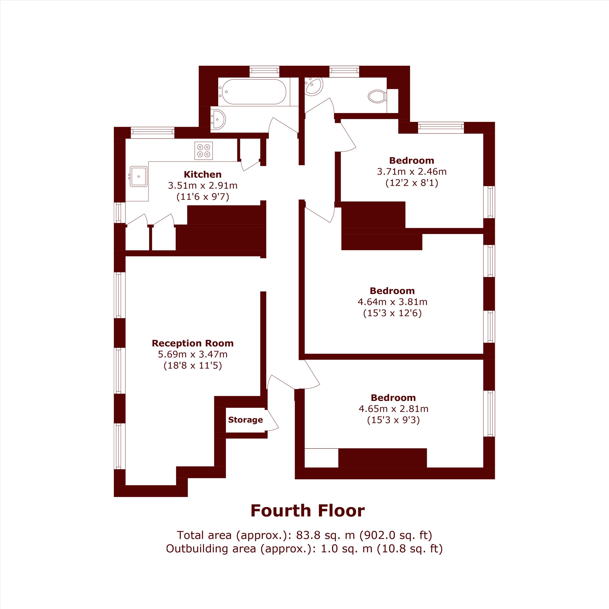 Flat 9 Mulready House, Marsham Street, London floorplan