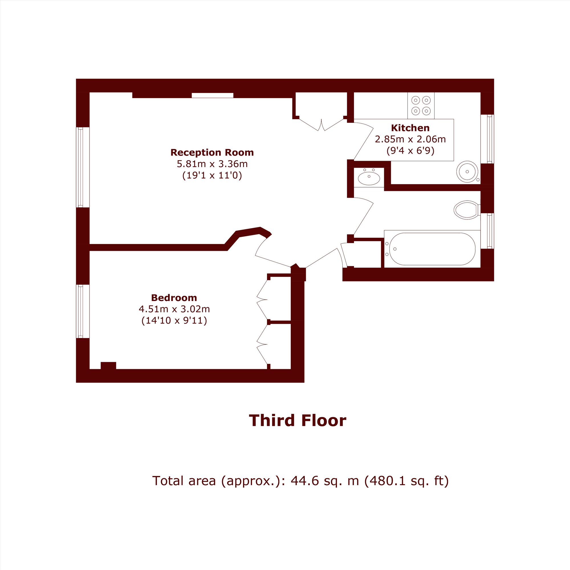 Flat 5, 86, Kensington Park Road, London floorplan