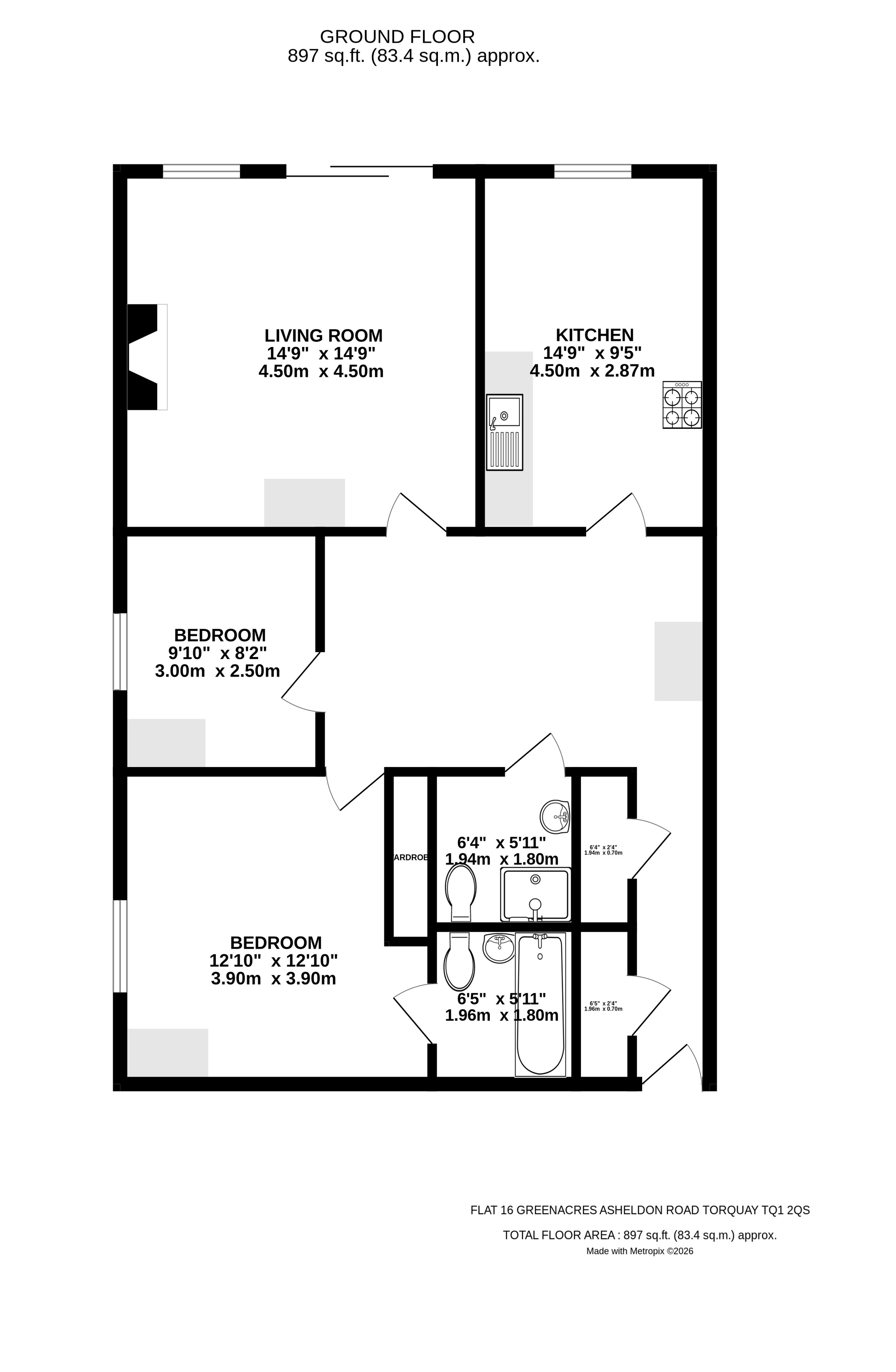 Flat 16, Greenacres Asheldon Road, Wellswood Torquay Devon, Devon floorplan