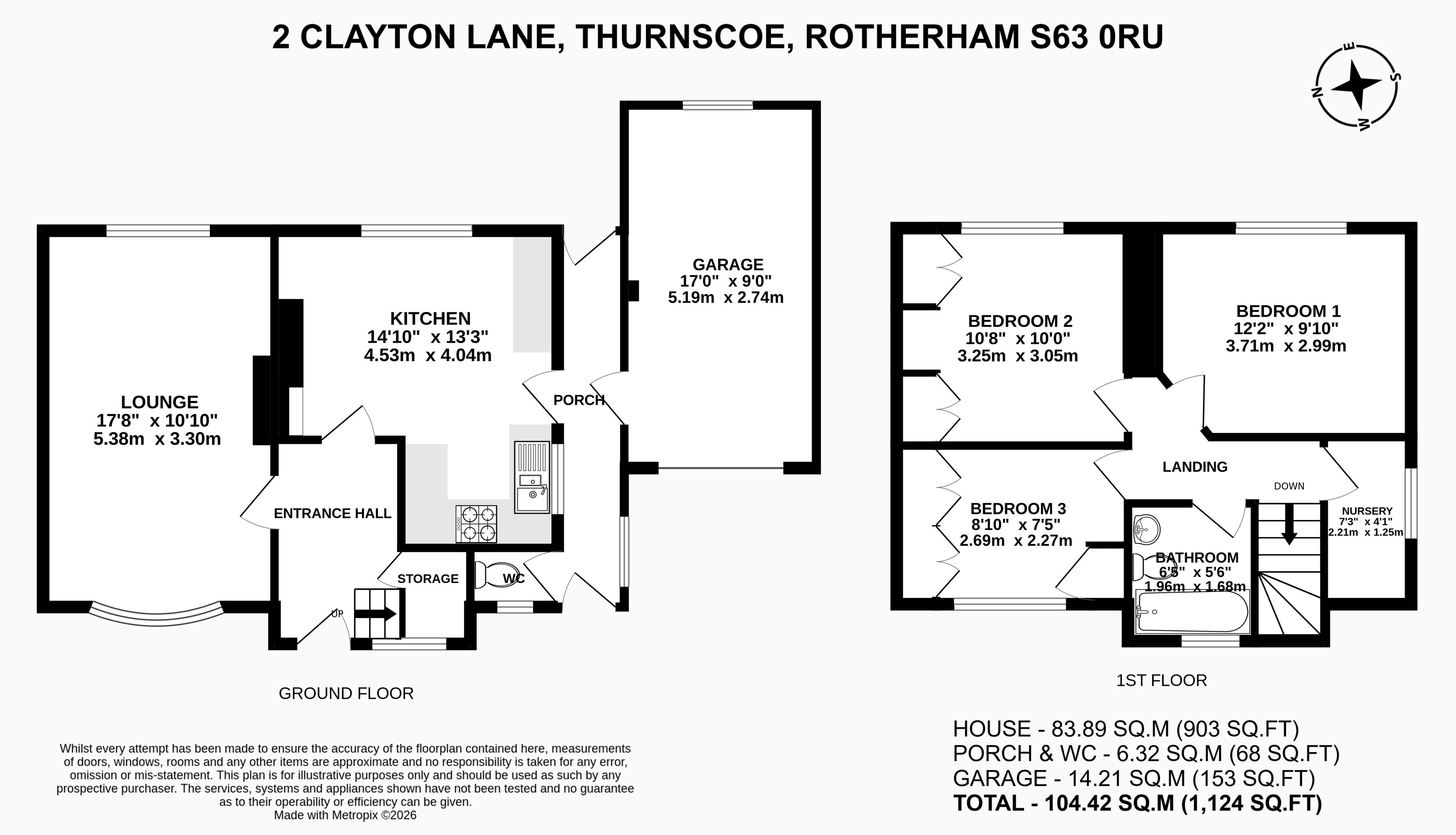 2, Clayton Lane, Rotherham floorplan