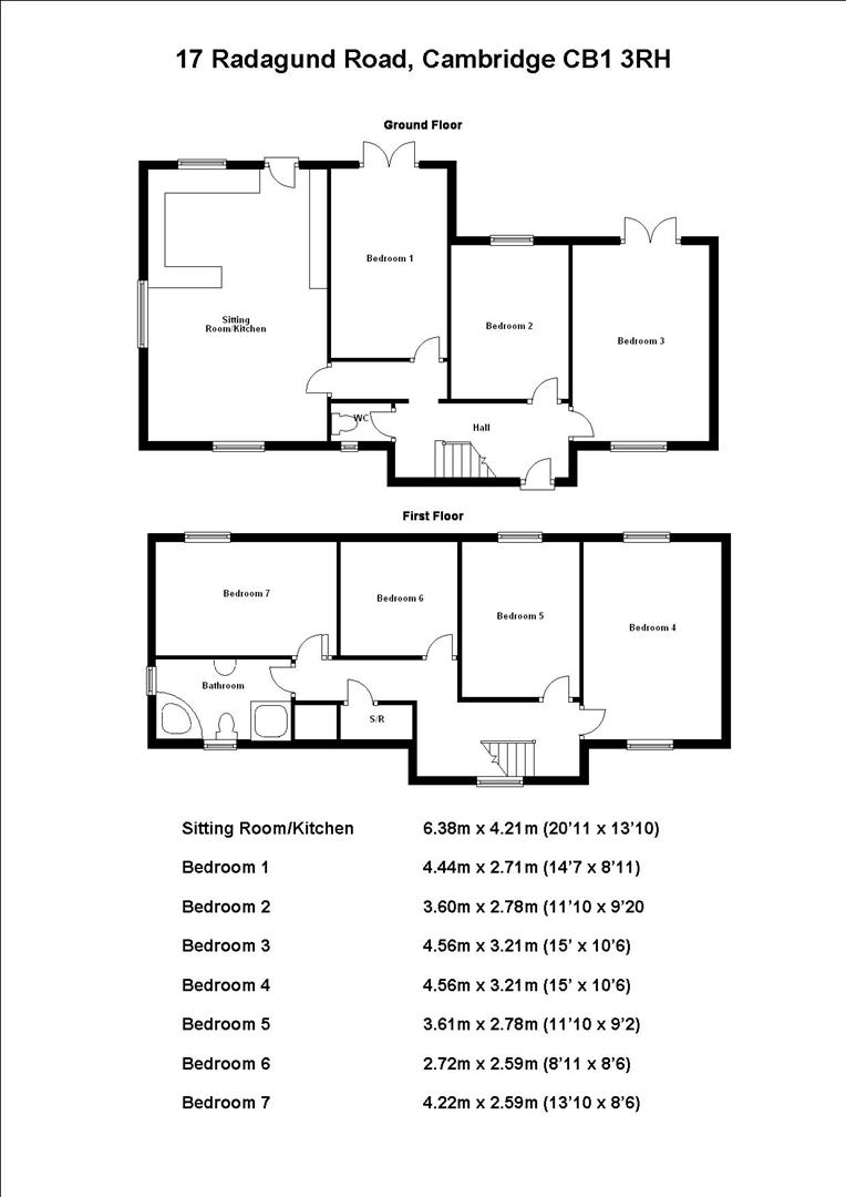 Room 7, 17 Radegund, Cambridge floorplan