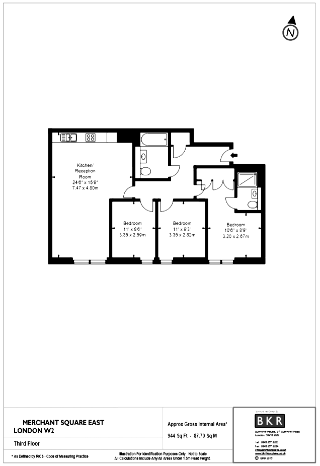 3 Bedrooms Flat to rent in Merchant Square East, London W2