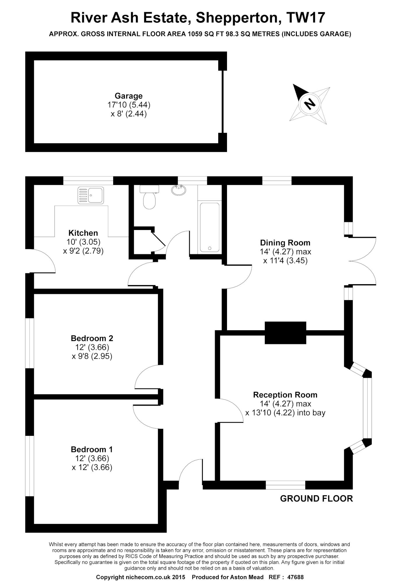 3 Bedrooms Bungalow to rent in River Ash Estate, Shepperton TW17