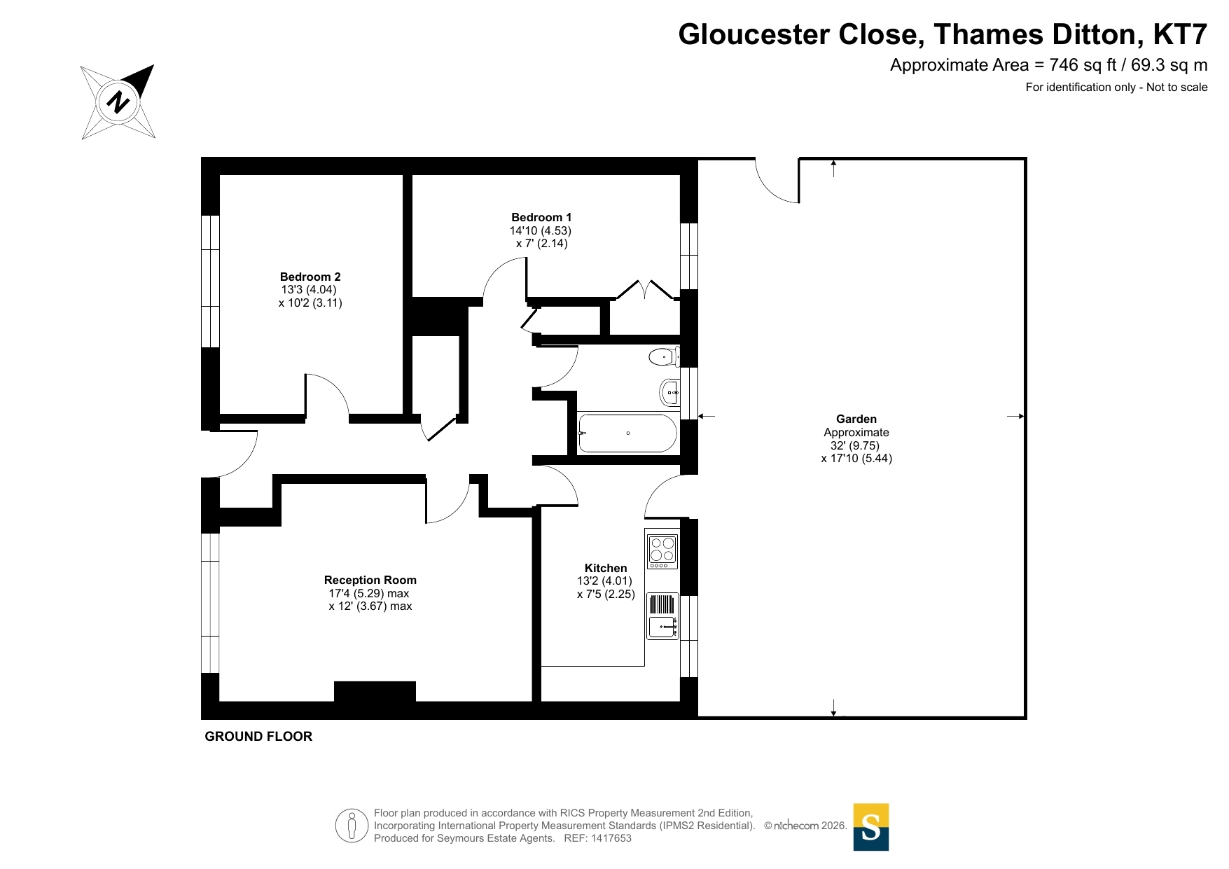 3, Gloucester Close, Thames Ditton floorplan