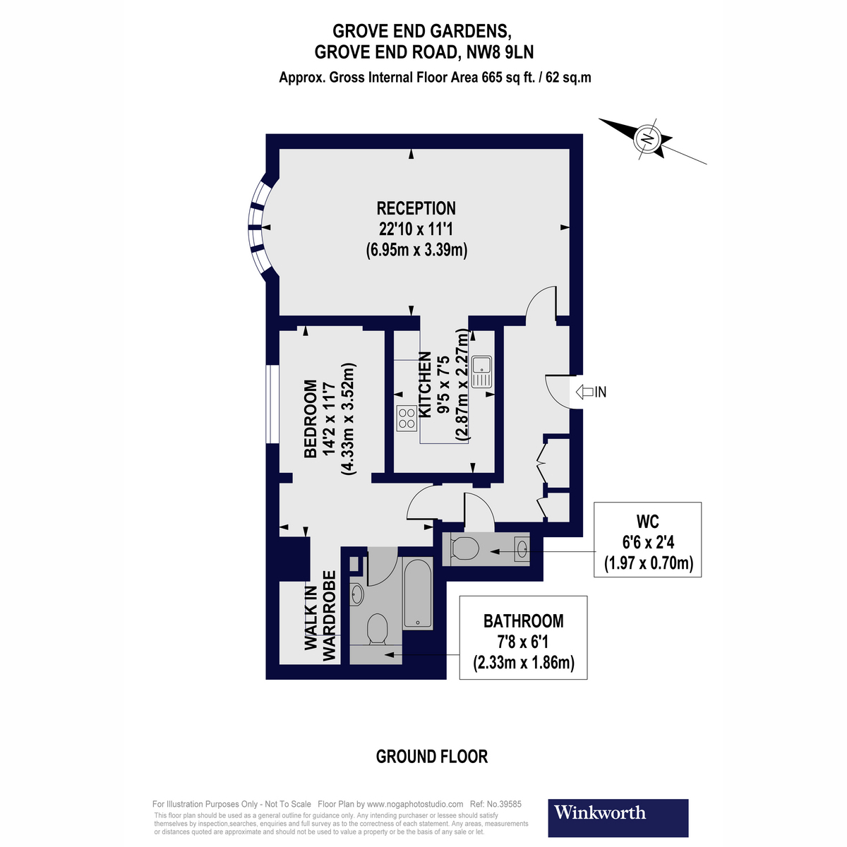 Flat 73, 33, Grove End Road, London floorplan
