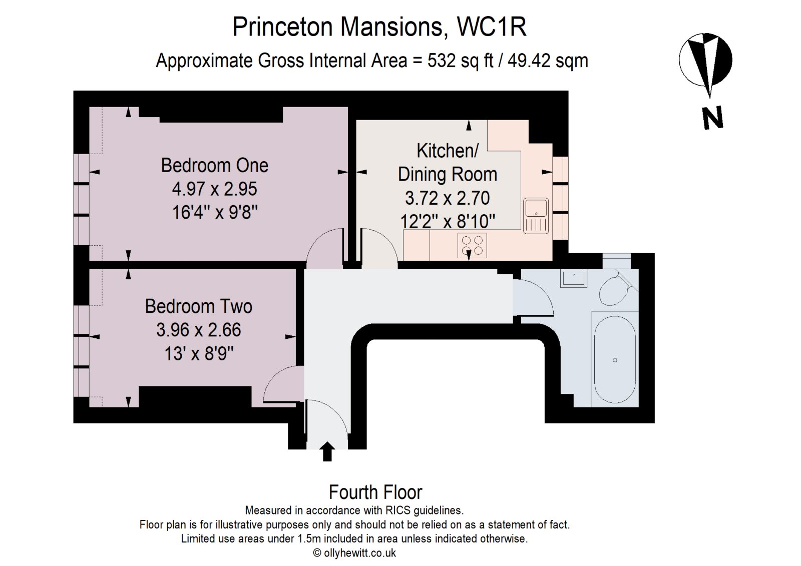 Princeton Mansions, Bloomsbury floorplan