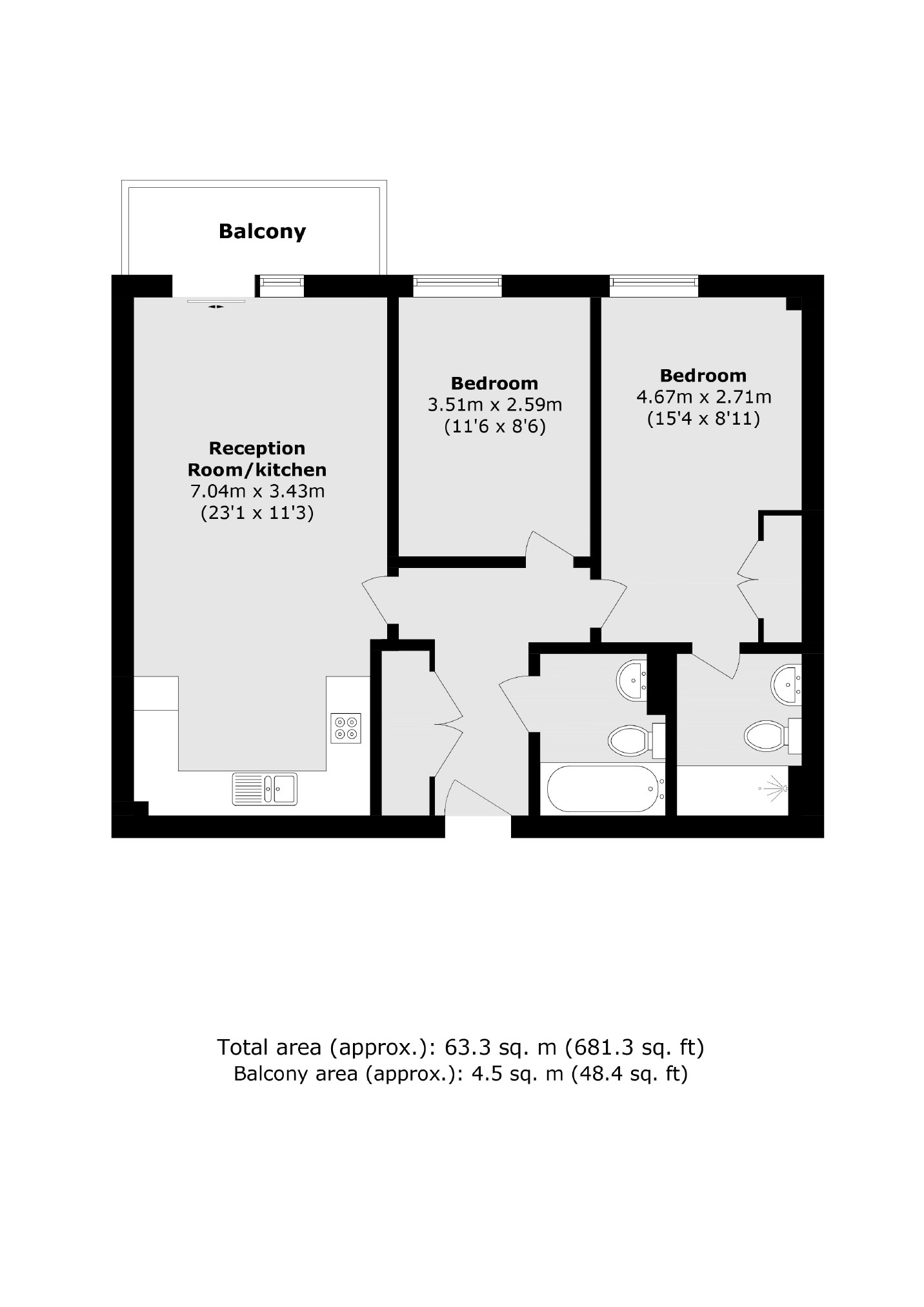 16 Fleming House, St. Georges Grove, London floorplan
