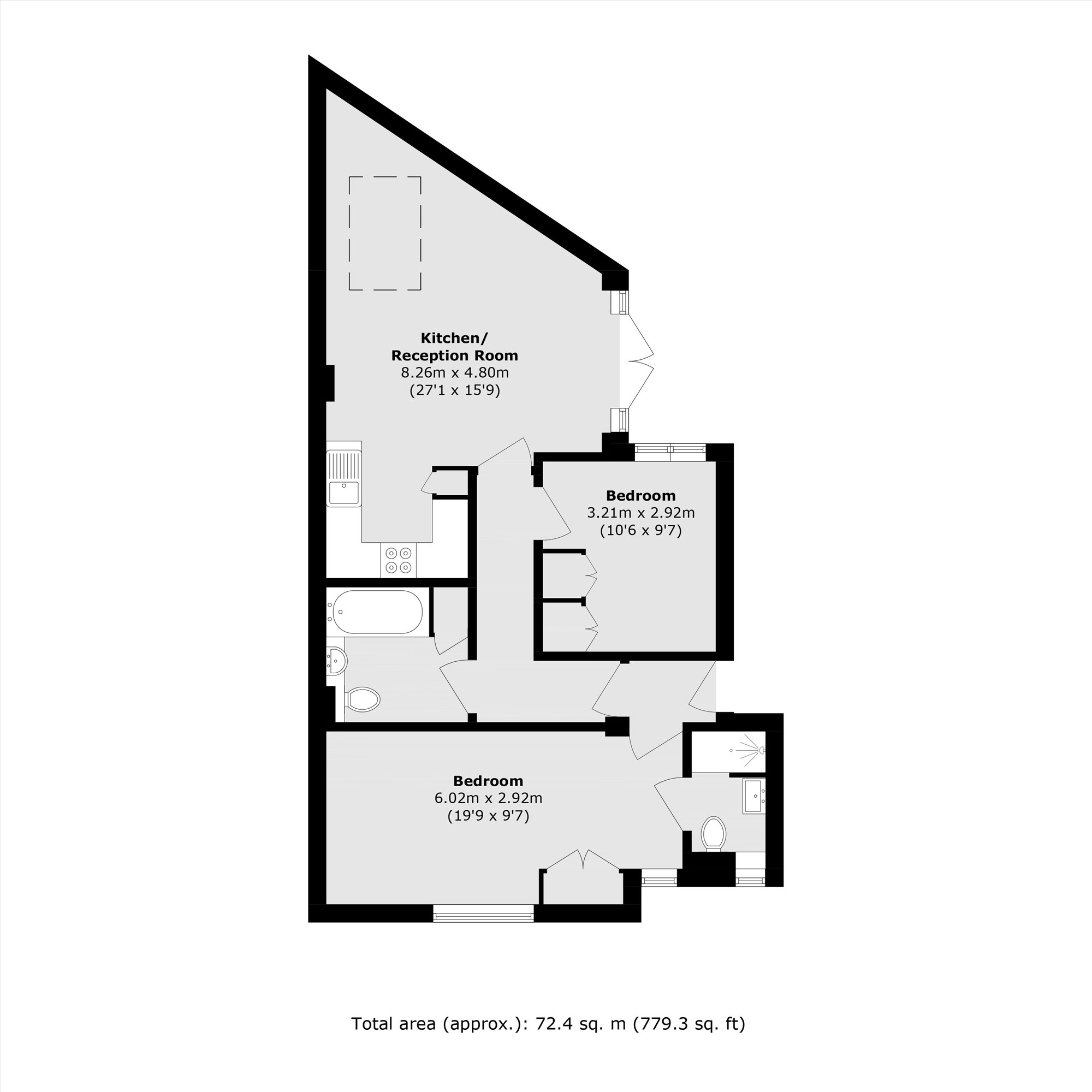 Flat 1, 6, Mount Pleasant Crescent, London floorplan