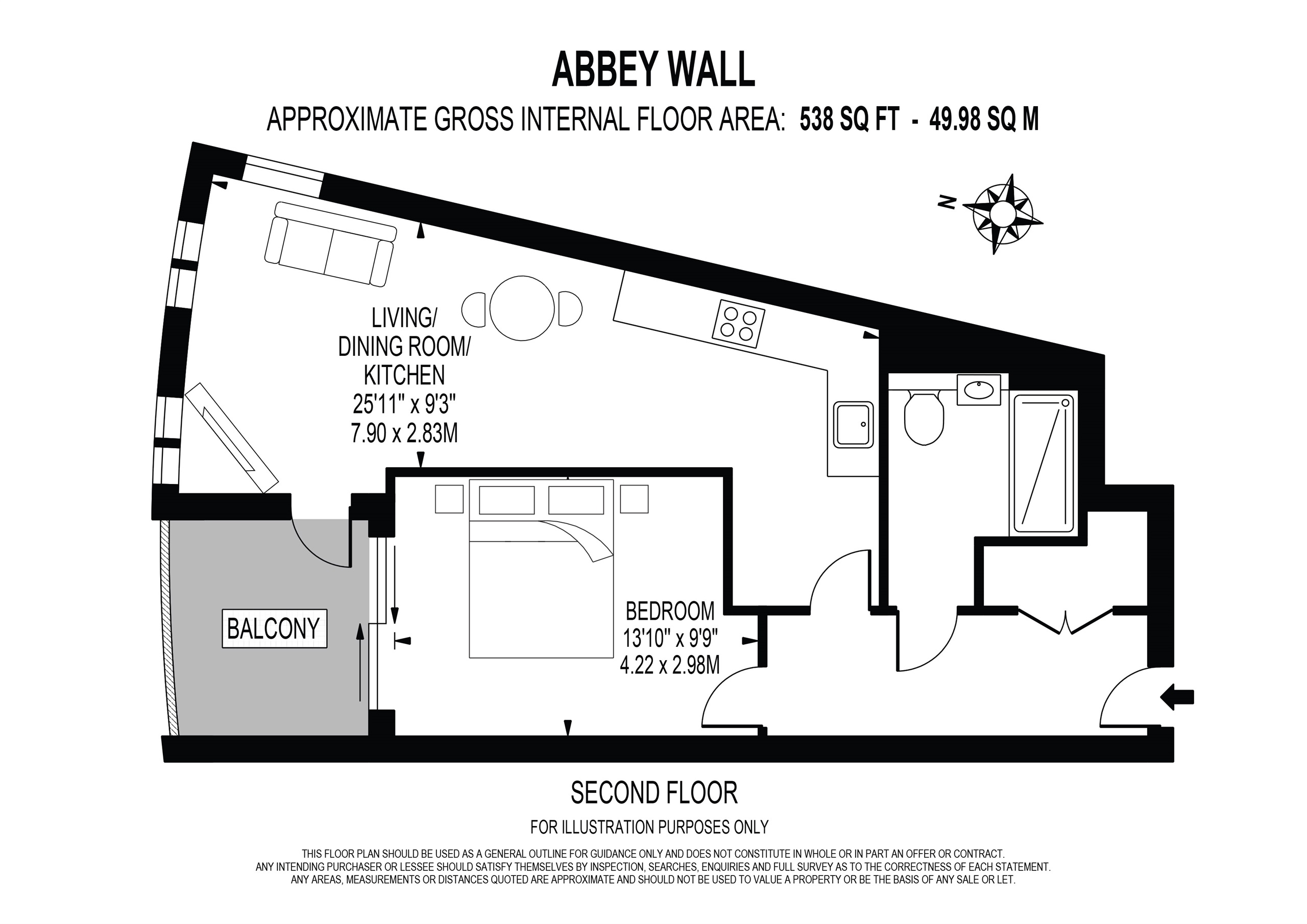 Flat 12, 2.04, Abbey Wall, Station Road, London floorplan
