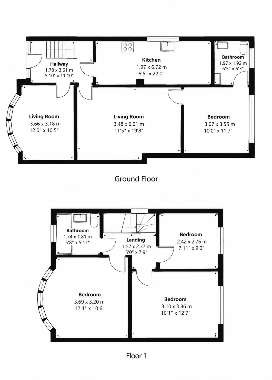 1, Austin Road, Luton floorplan