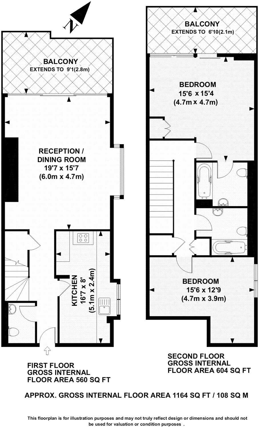 2 Bedrooms Flat to rent in Thameswalk Apartments, Hester Road, London SW11