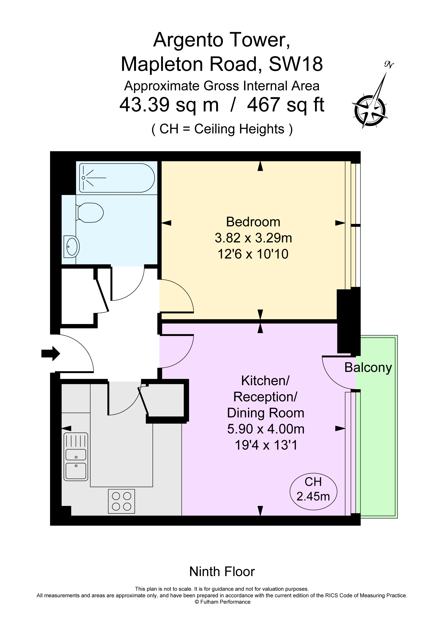 Argento Tower, Mapleton Road, London SW18, 1 bedroom flat for sale