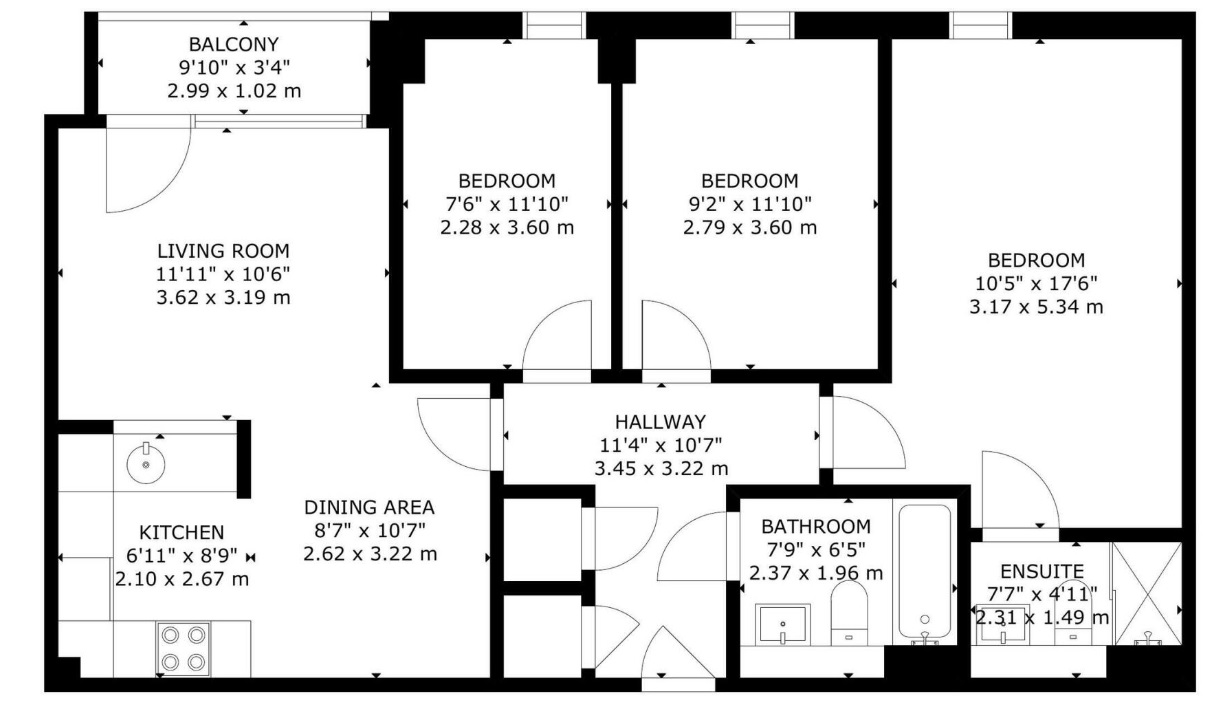 411 The Gallery, 14 Plaza Boulevard, Liverpool floorplan