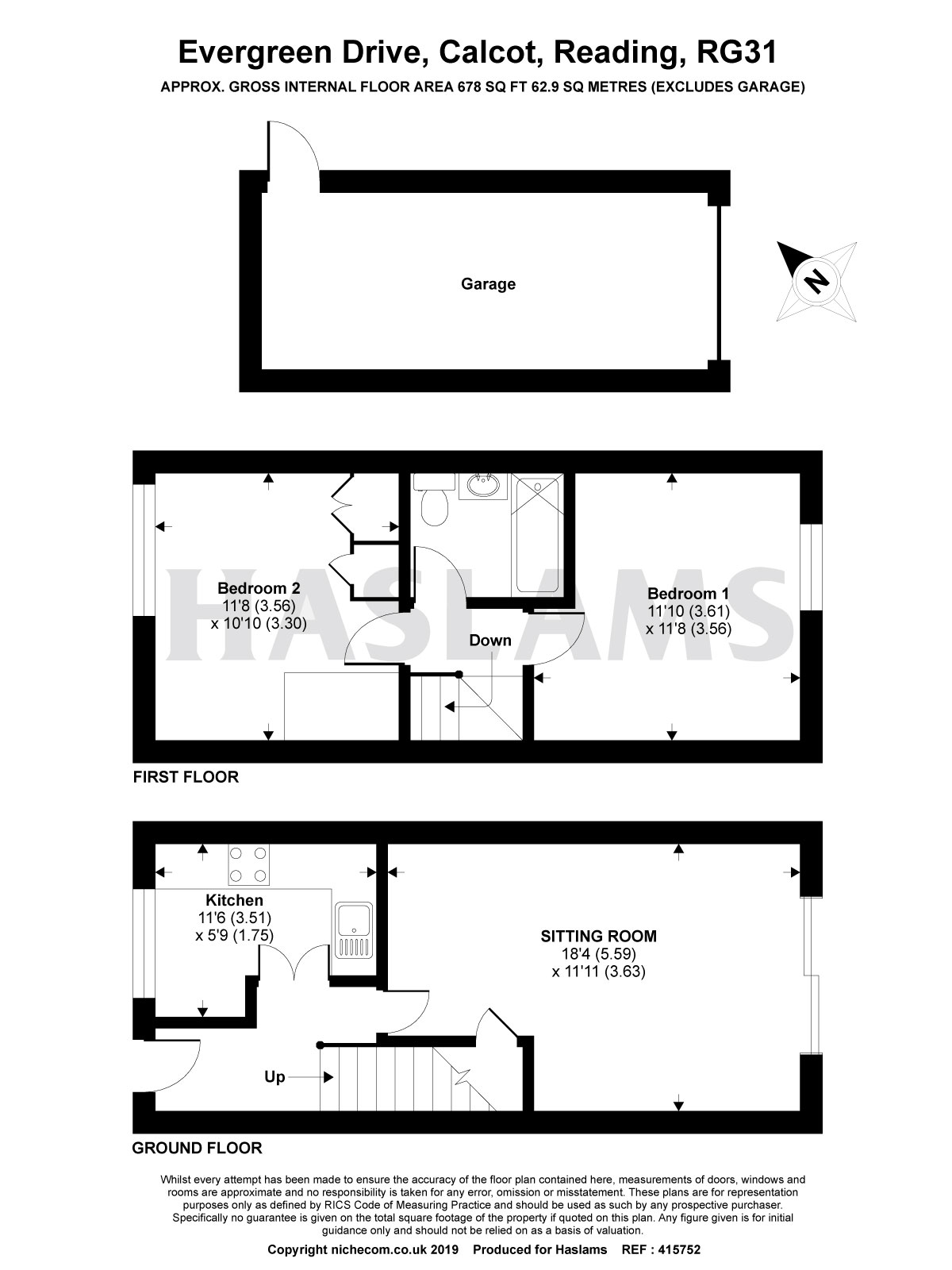 2 Bedrooms Terraced house for sale in Evergreen Drive, Calcot, Reading RG31