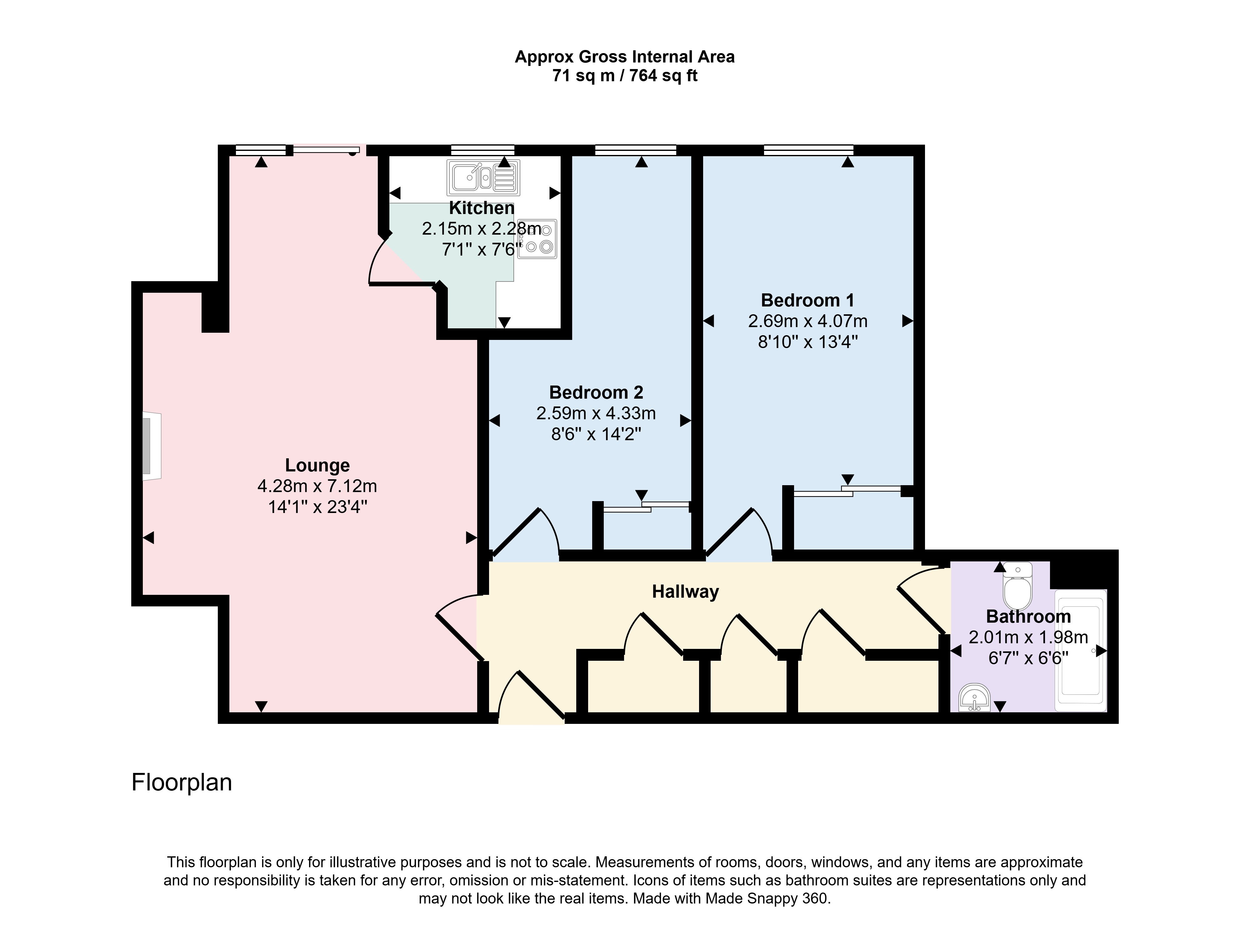 6 Churchill Lodge, 234, Sandbanks Road, Poole floorplan