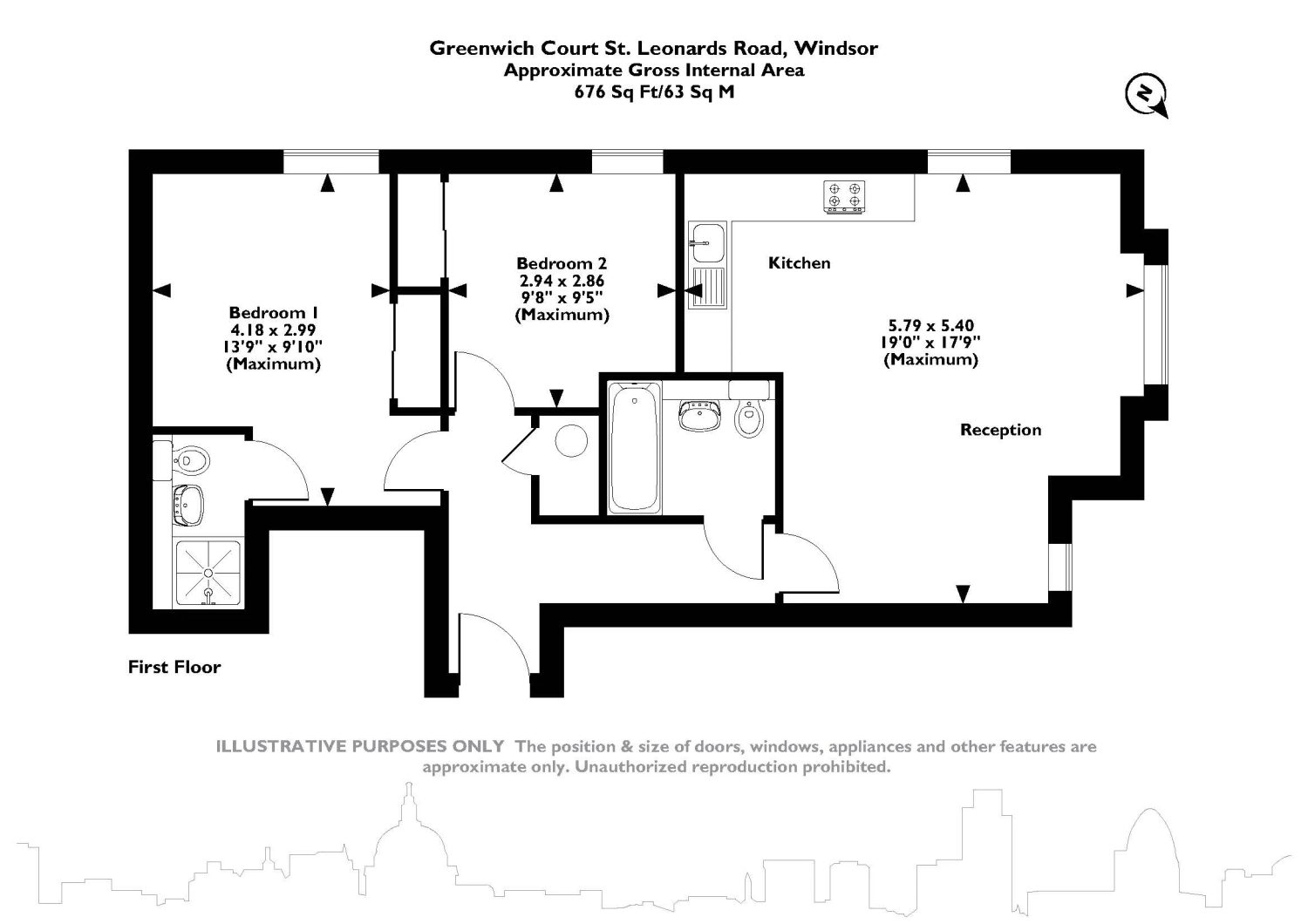 Flat 5, Greenwich Court, 131, WINDSOR floorplan