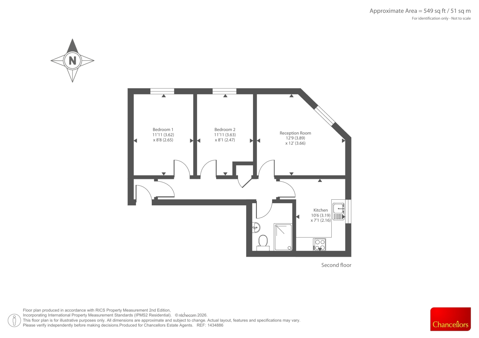 FLAT 22 CHAVE COURT, Widemarsh Common, Hereford floorplan